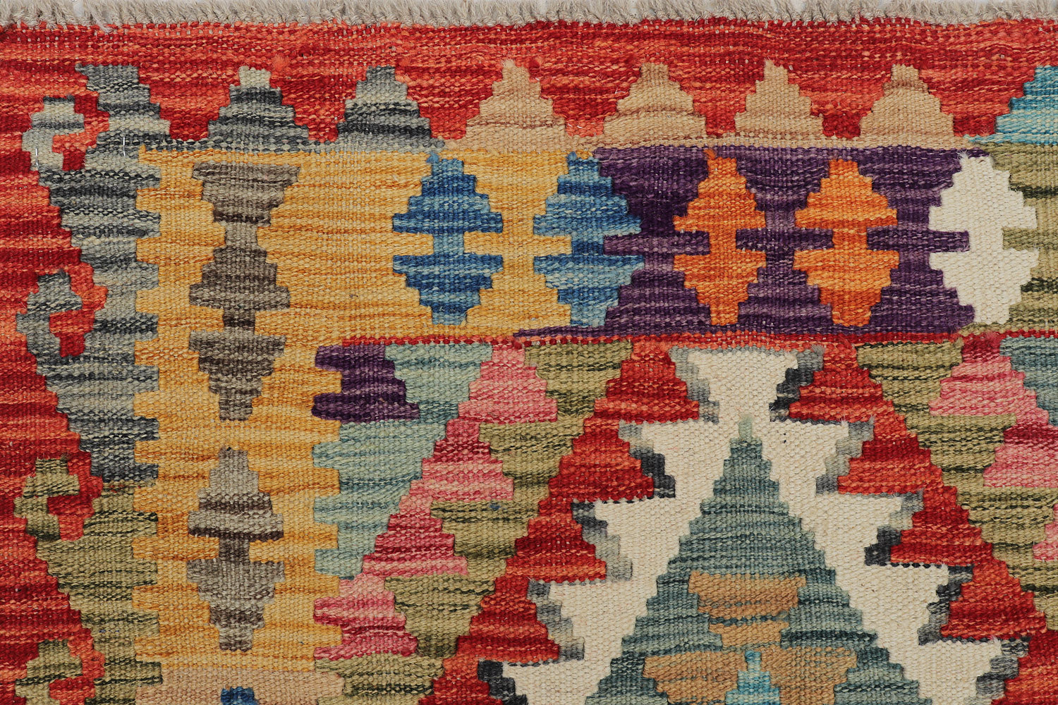 3' X 8' Multi Handmade Veggie Dye Kilim Rug Runner
