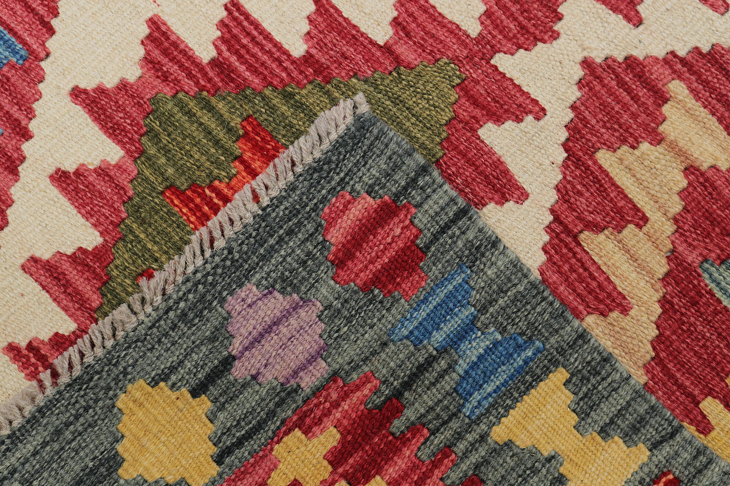 3' X 8' Multi Handmade Veggie Dye Kilim Rug Runner