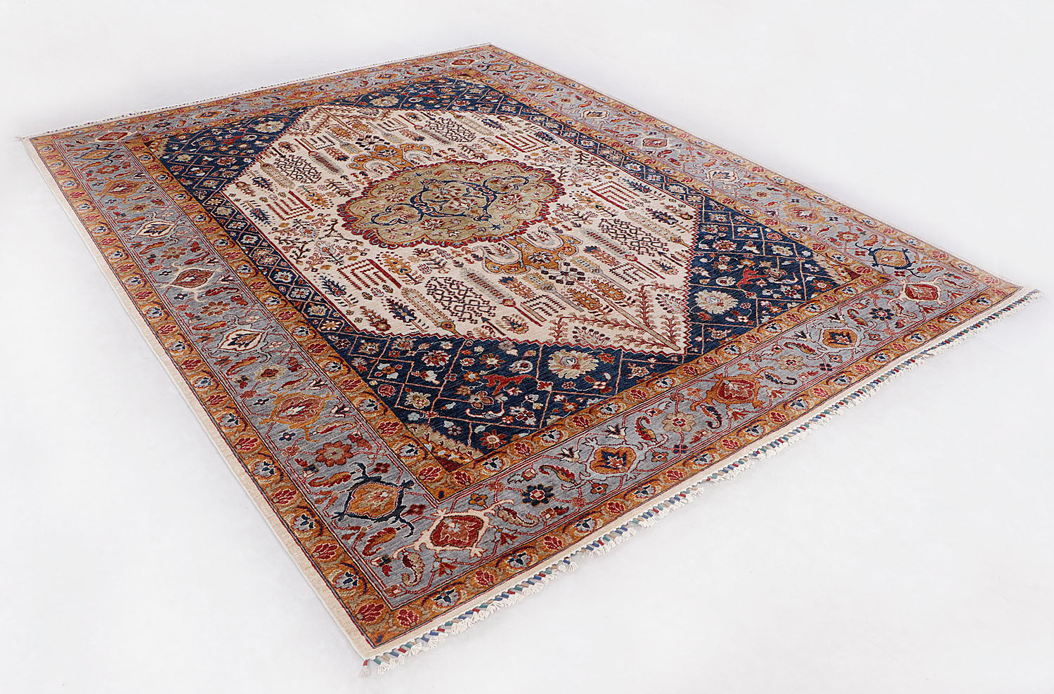 Sultani Persian Hand Knotted Wool Rug Ivory 8' x 10'