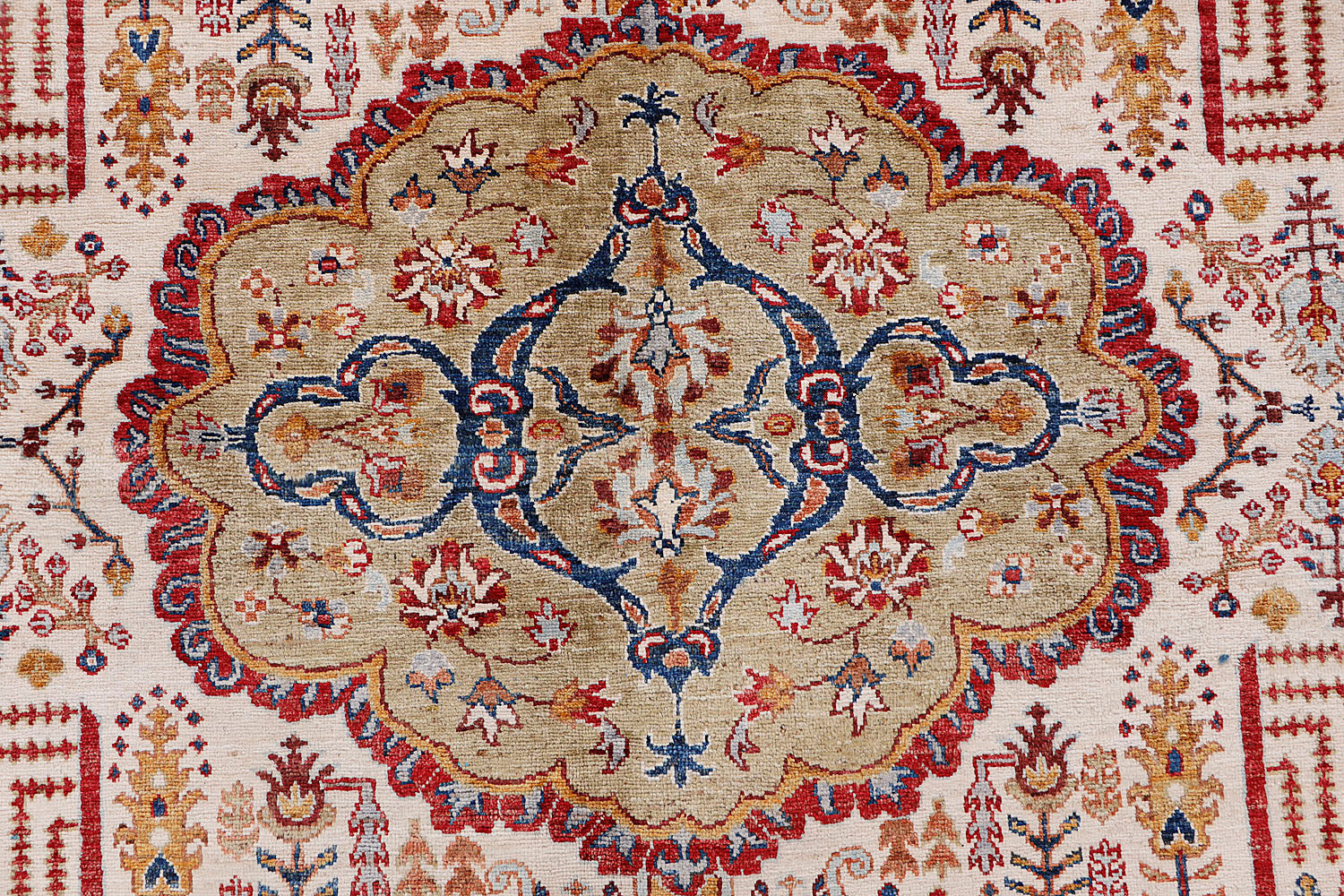 Sultani Persian Hand Knotted Wool Rug Ivory 8' x 10'