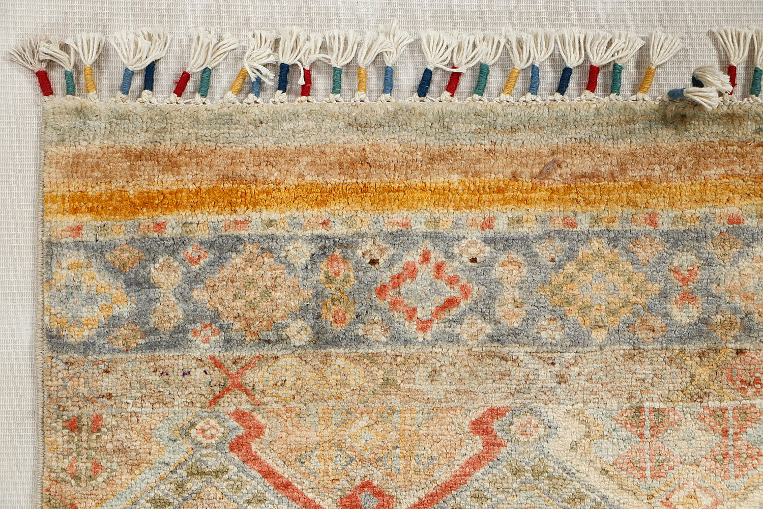 Khurjeen Persian Hand Knotted Wool Runner Multicolor 2'6" x 7'6"