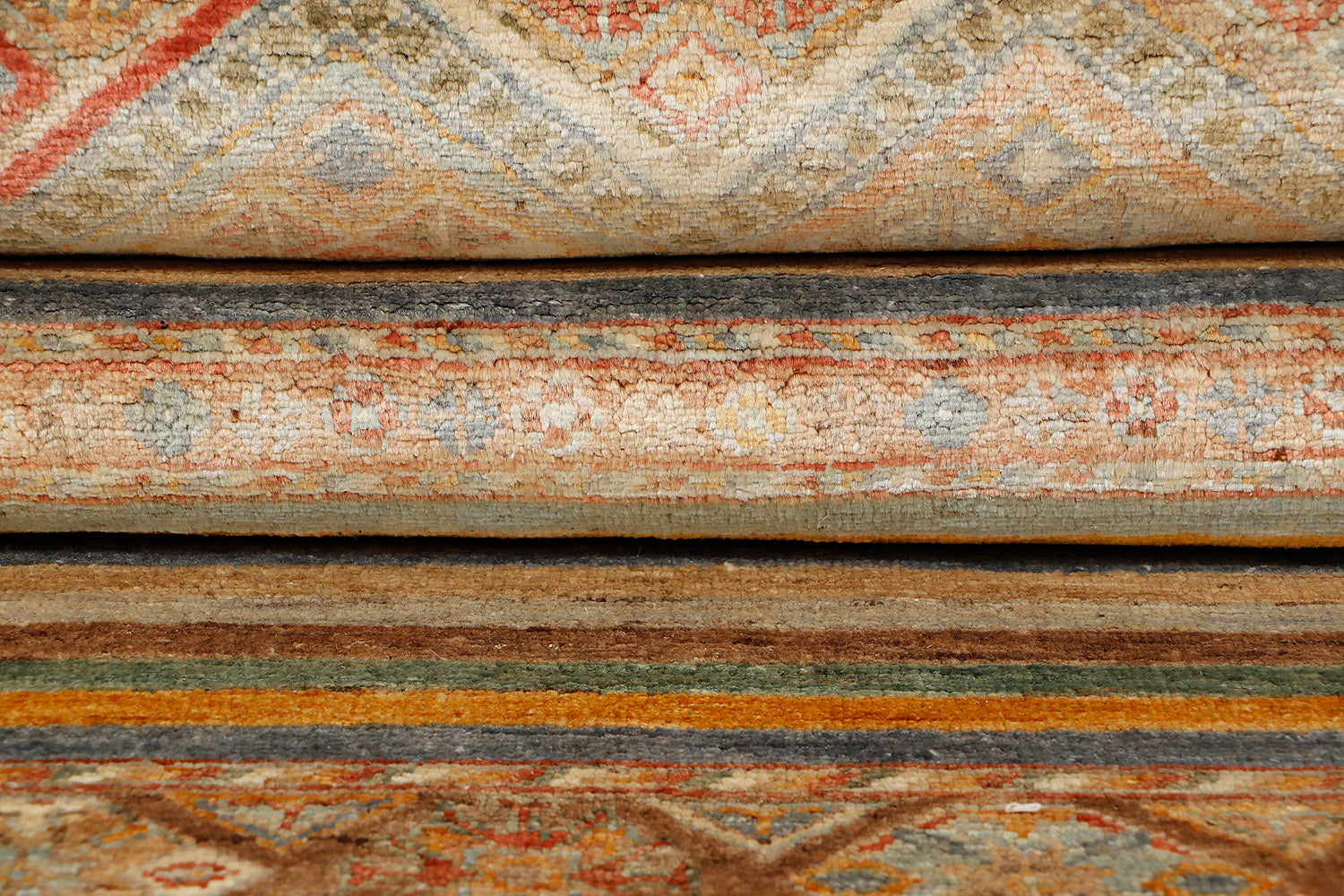 Khurjeen Persian Hand Knotted Wool Runner Multicolor 2'6" x 7'6"
