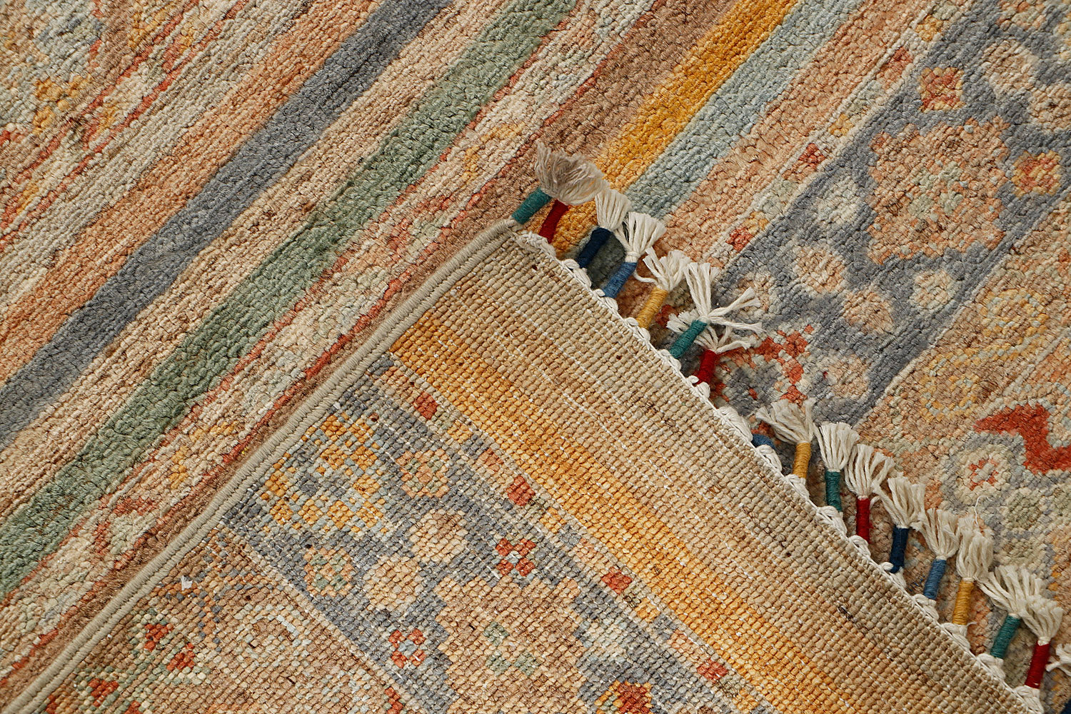 Khurjeen Persian Hand Knotted Wool Runner Multicolor 2'6" x 7'6"