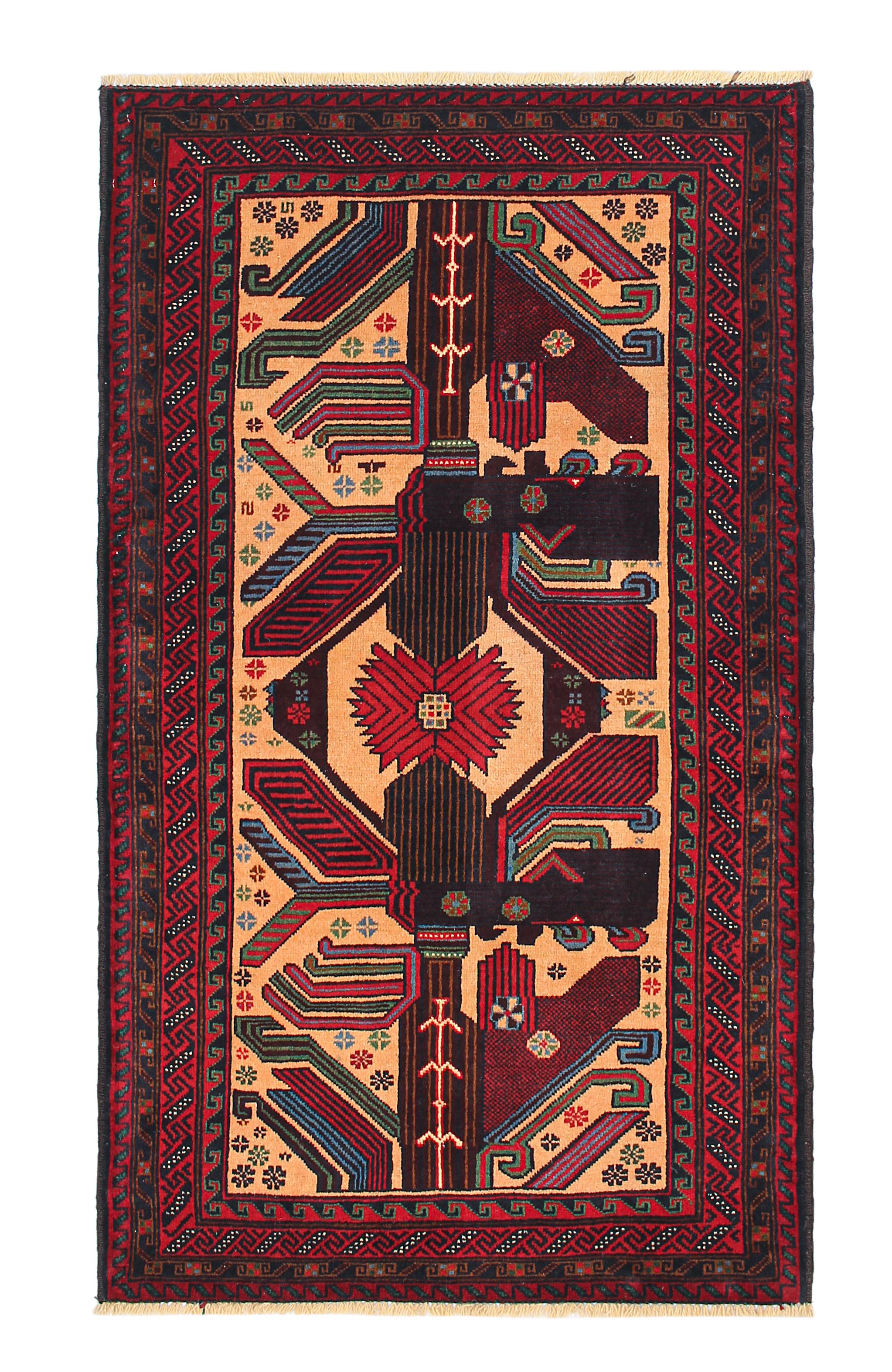 Handmade Adraskan Baluchi Afghan Rug