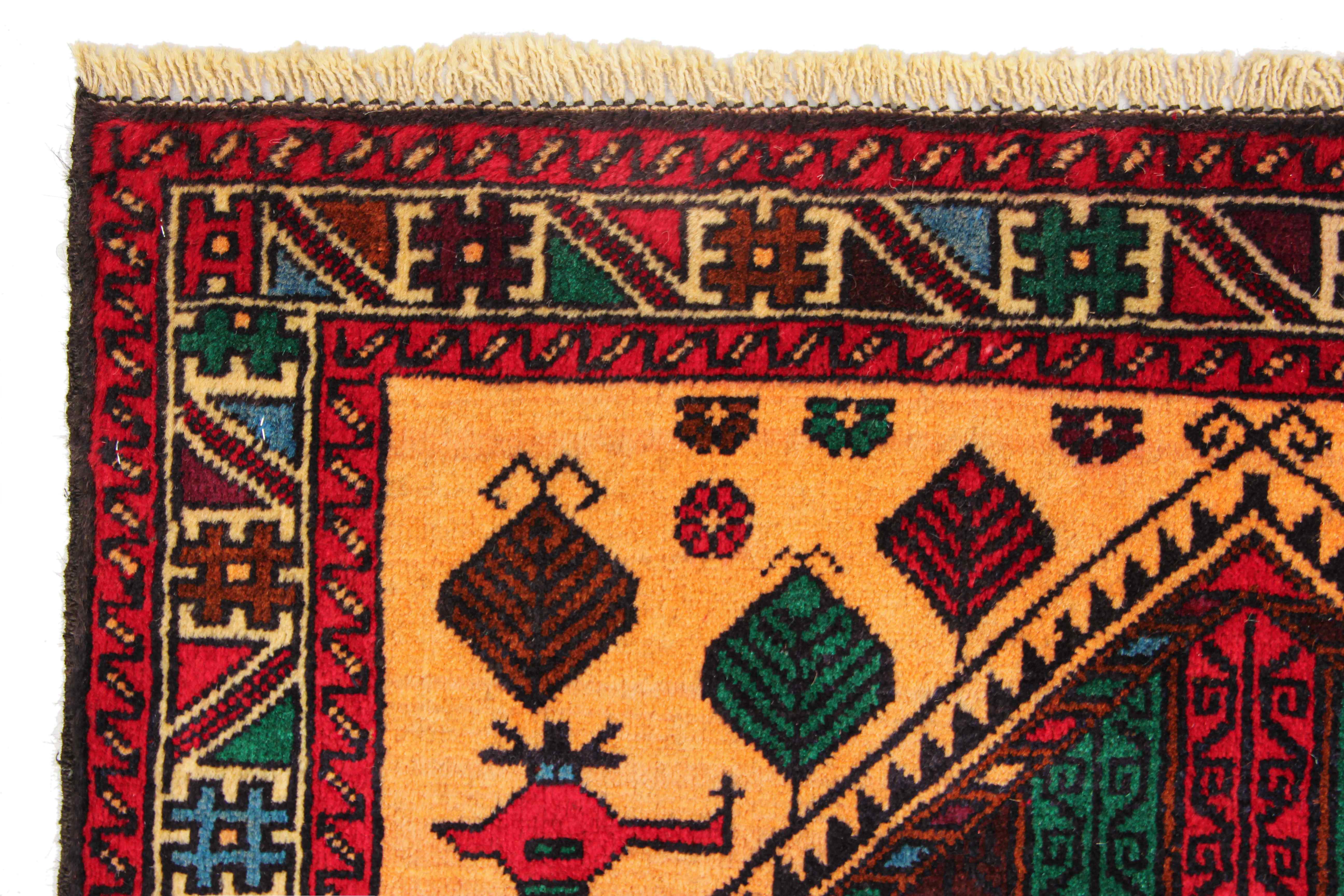 Handmade Adraskan Baluchi Afghan Rug
