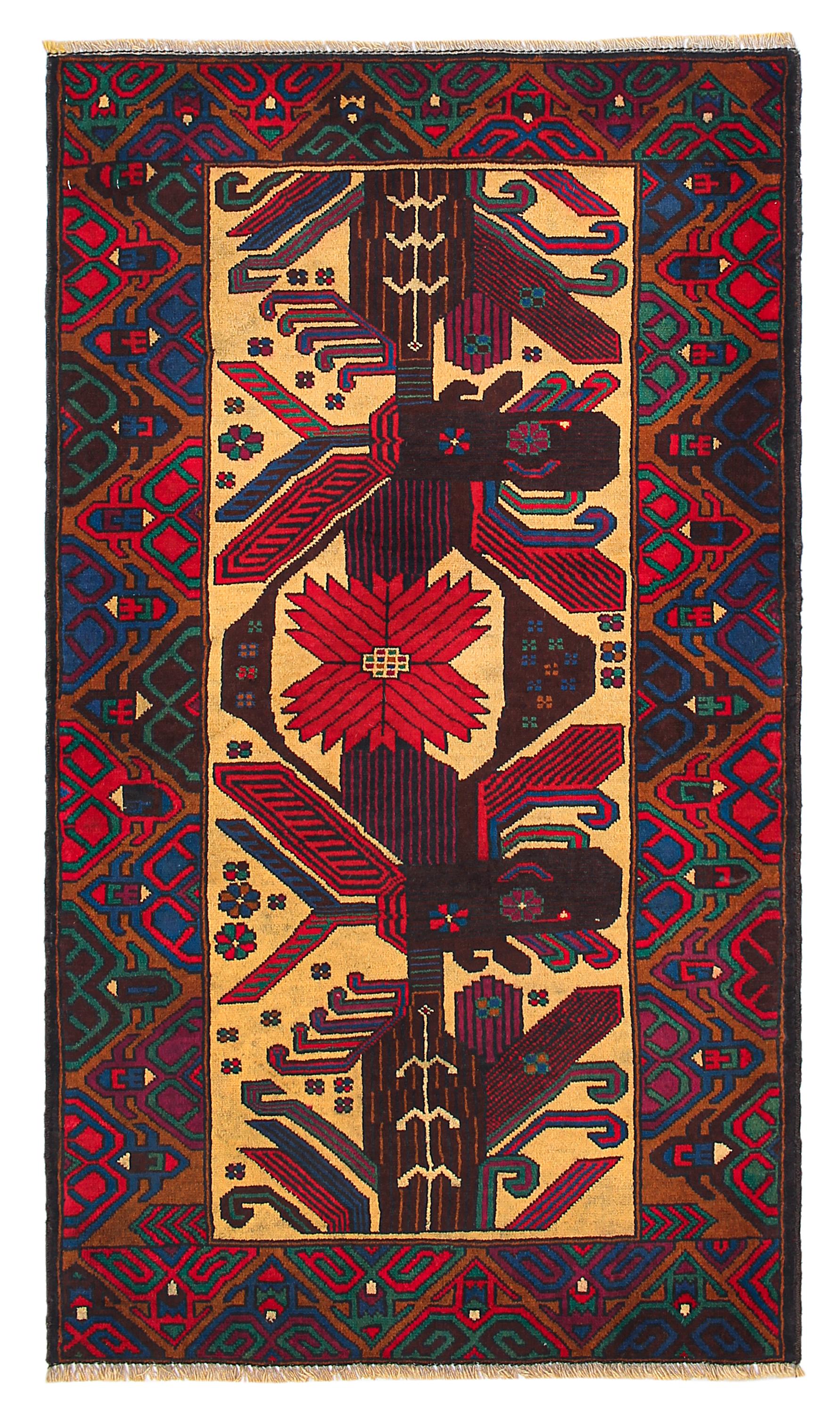 Handmade Adraskan Baluchi Afghan Rug
