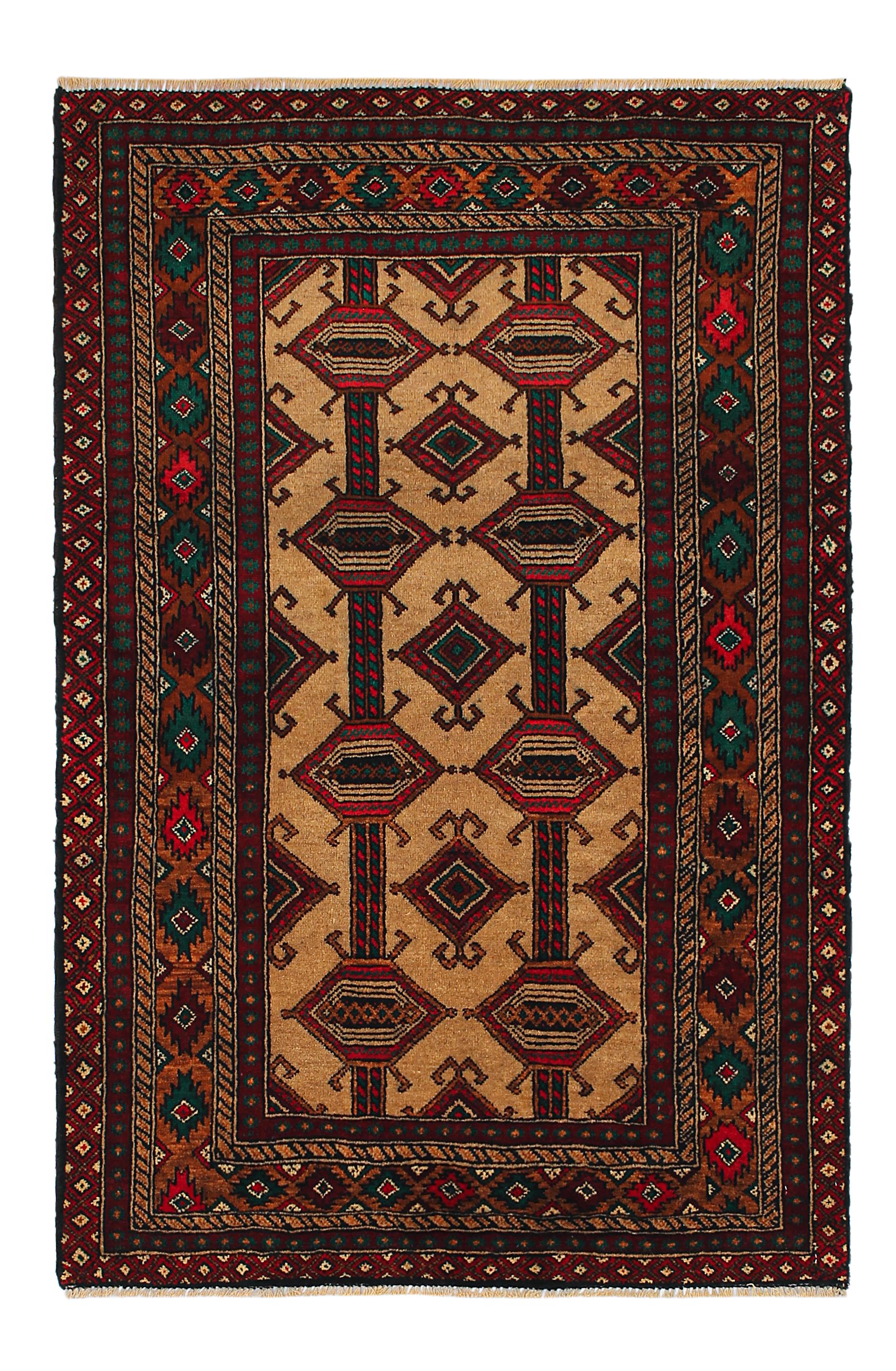Handmade Adraskan Baluchi Afghan Rug