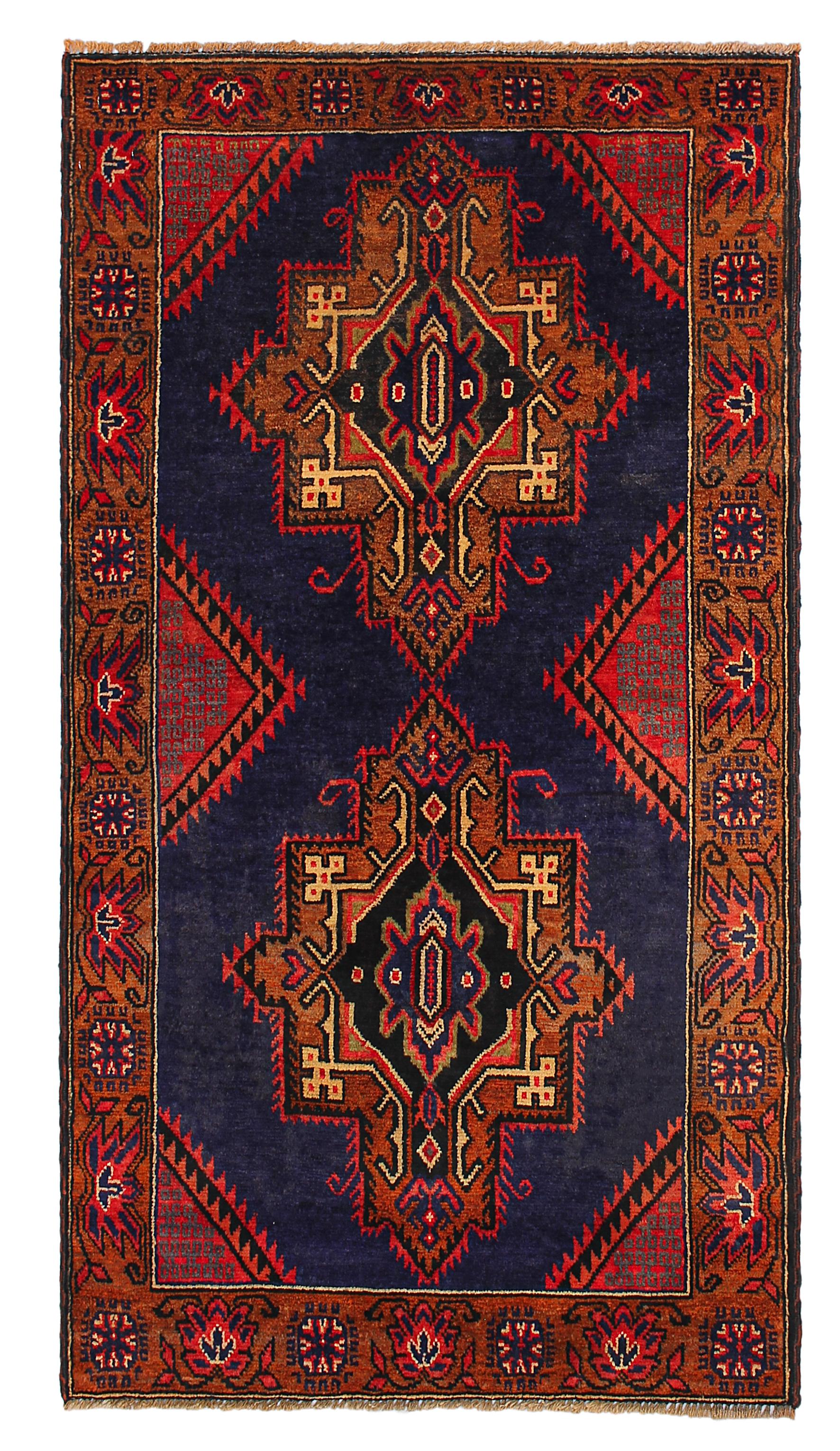 Handmade Adraskan Baluchi Afghan Rug