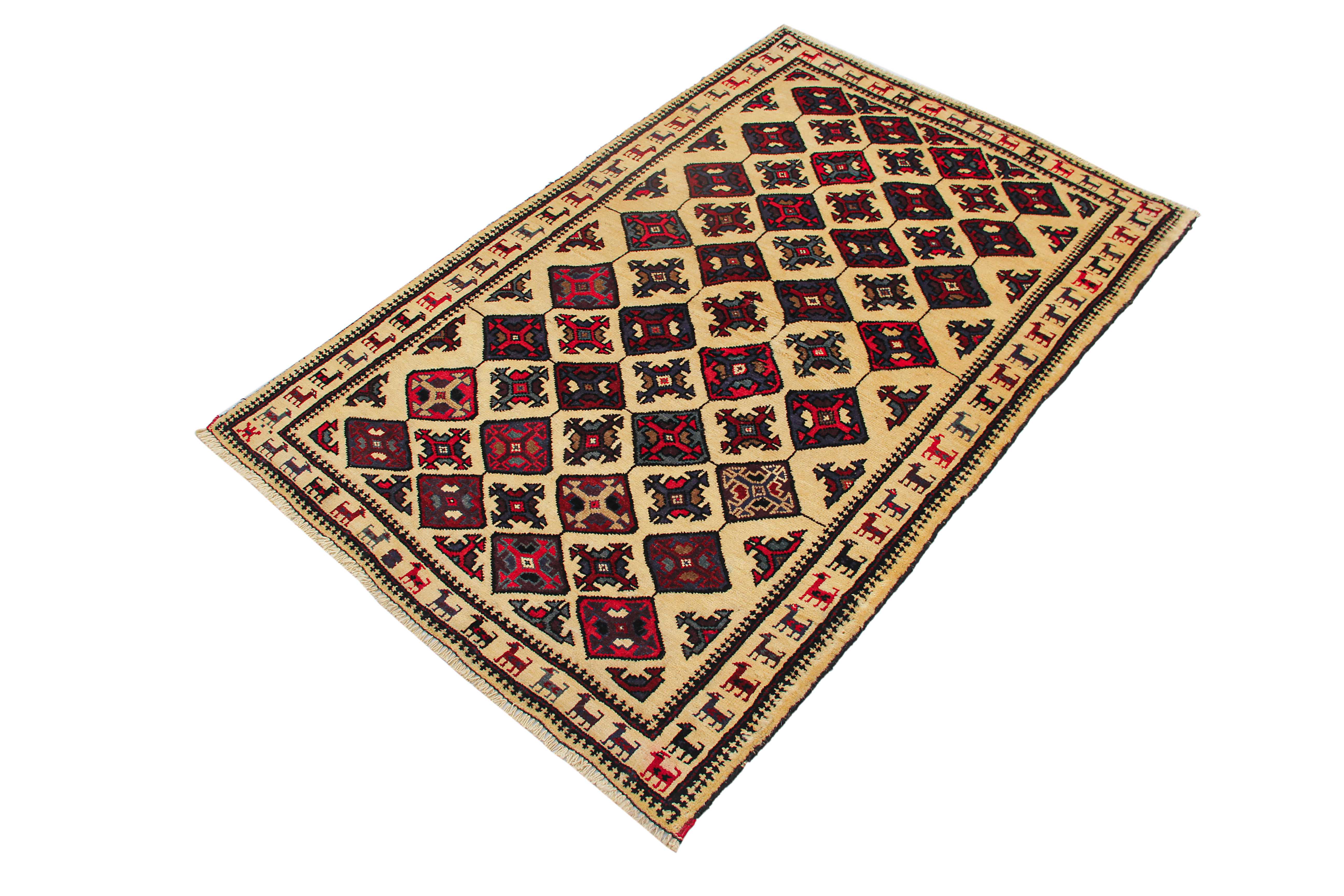 Handmade Adraskan Baluchi Afghan Rug