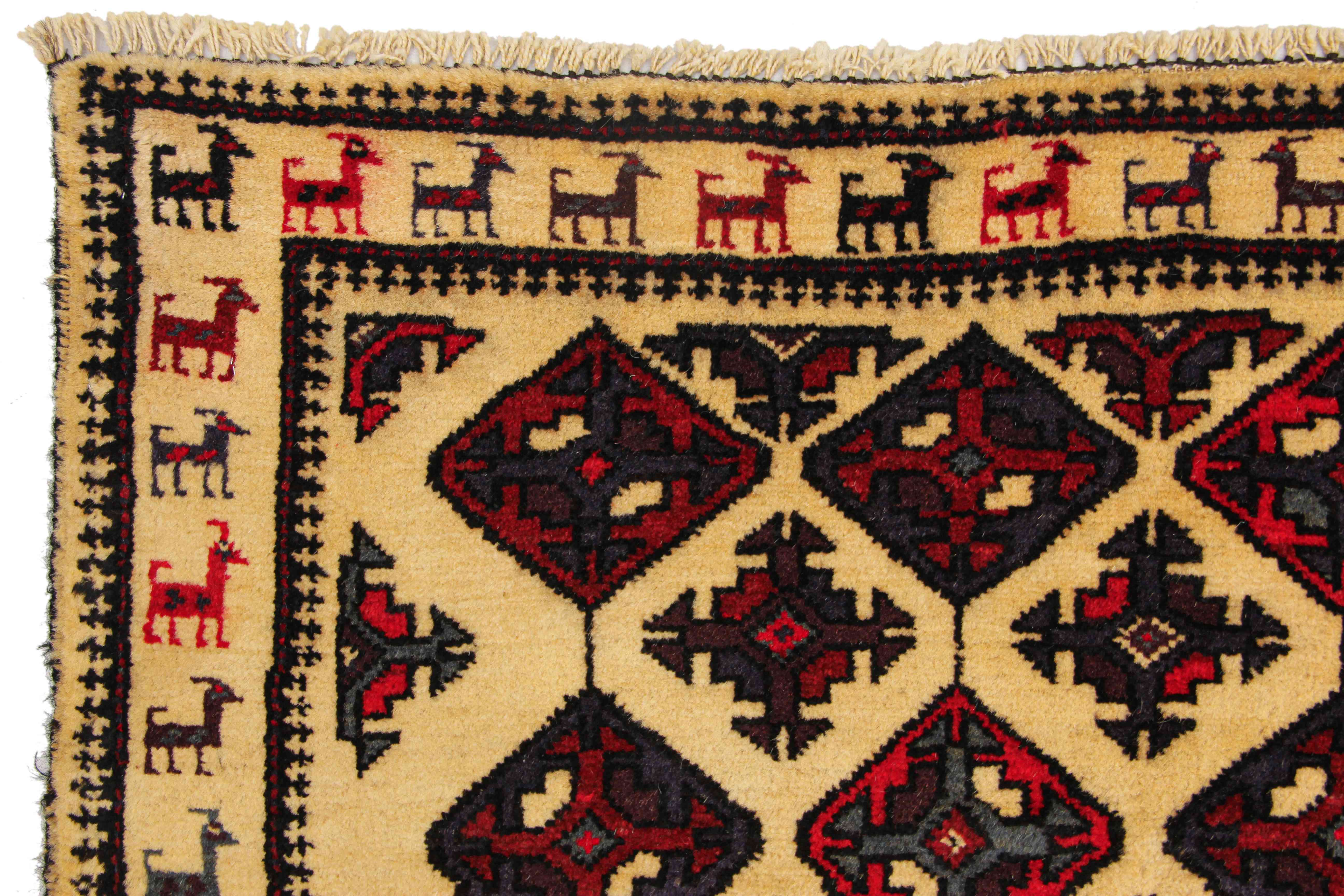 Handmade Adraskan Baluchi Afghan Rug