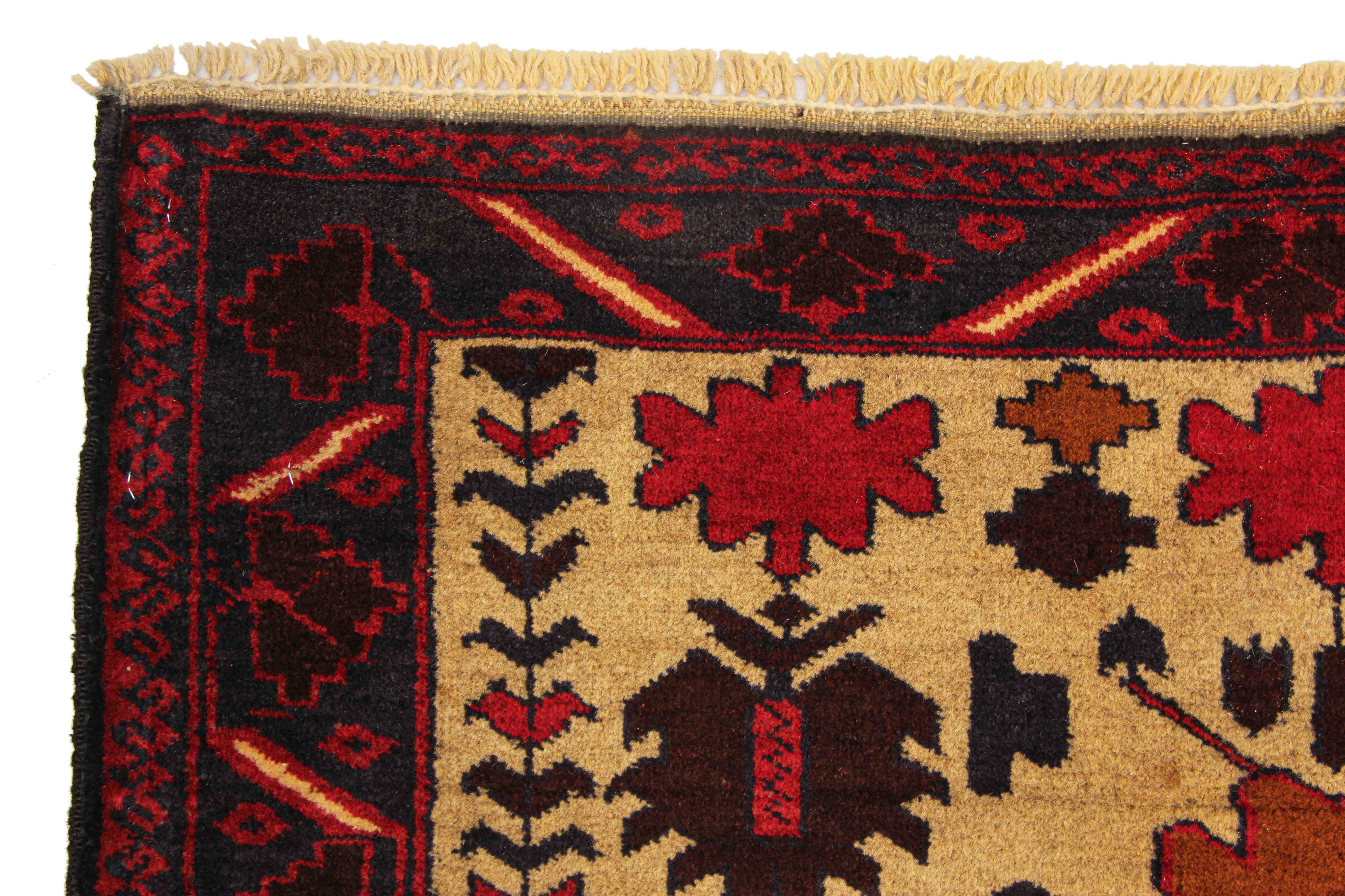 Handmade Adraskan Baluchi Afghan Rug