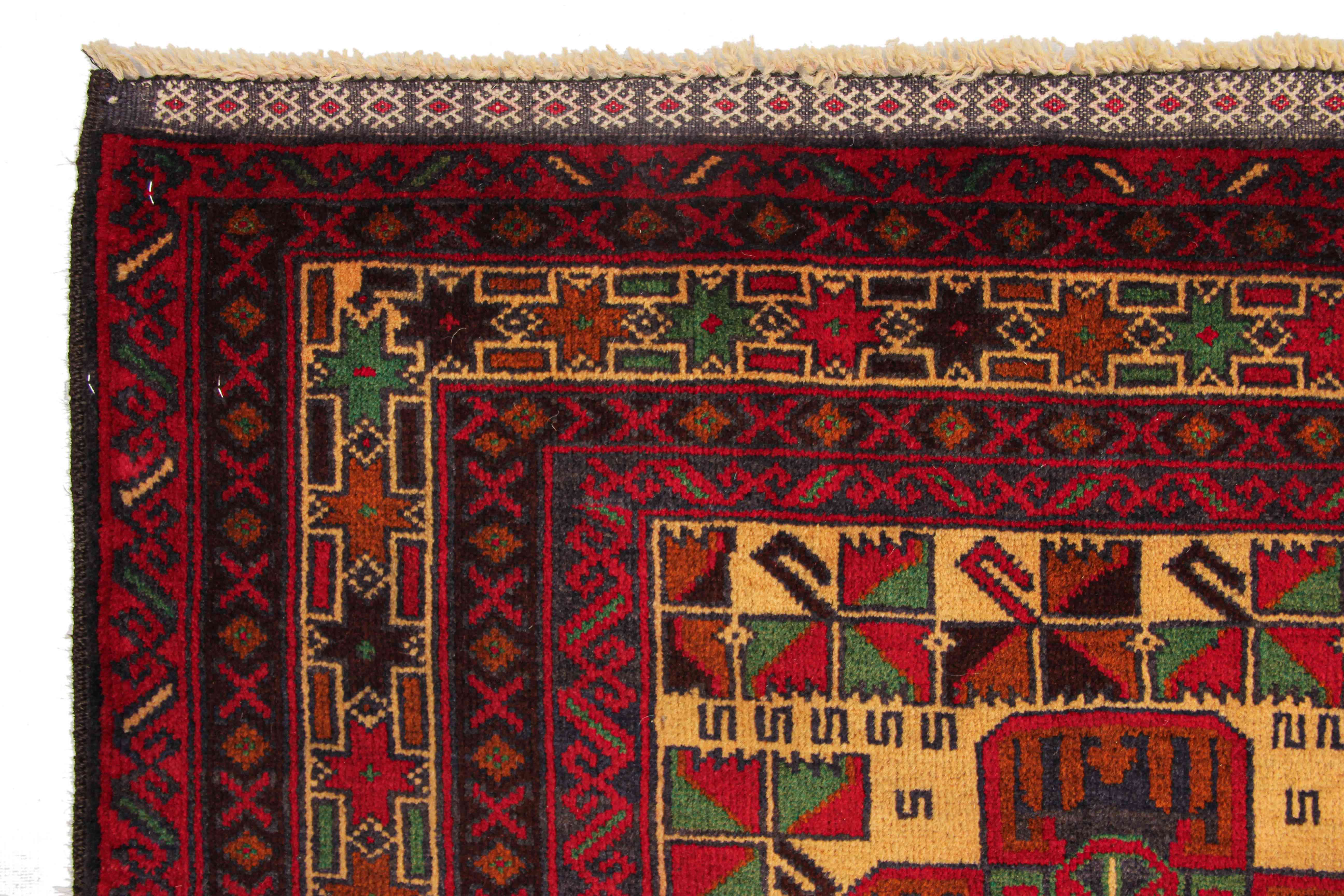 Handmade Adraskan Baluchi Afghan Rug