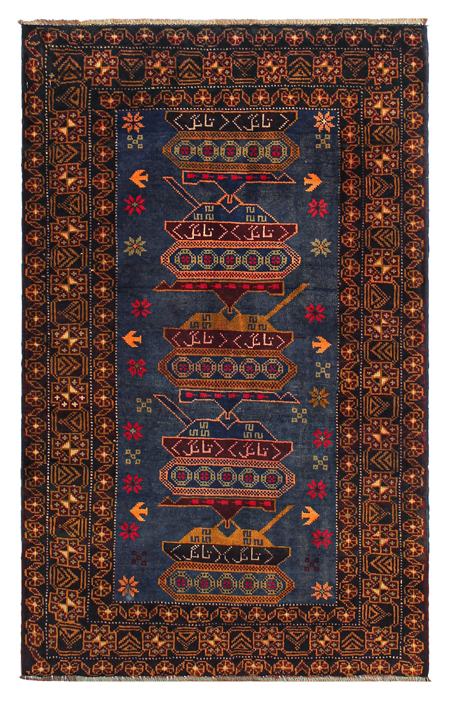 Handmade Adraskan Baluchi Afghan Rug