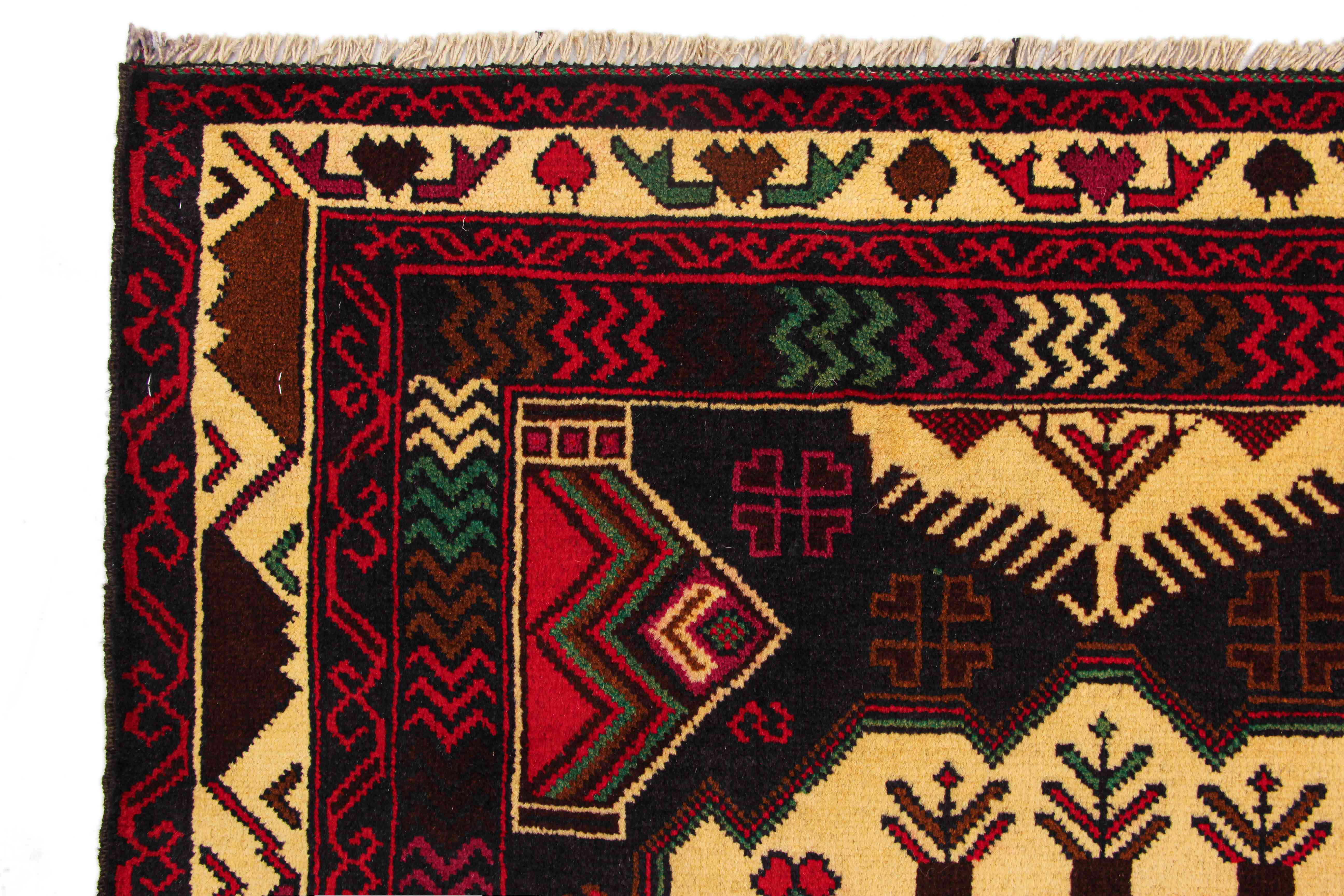 Handmade Adraskan Baluchi Afghan Rug