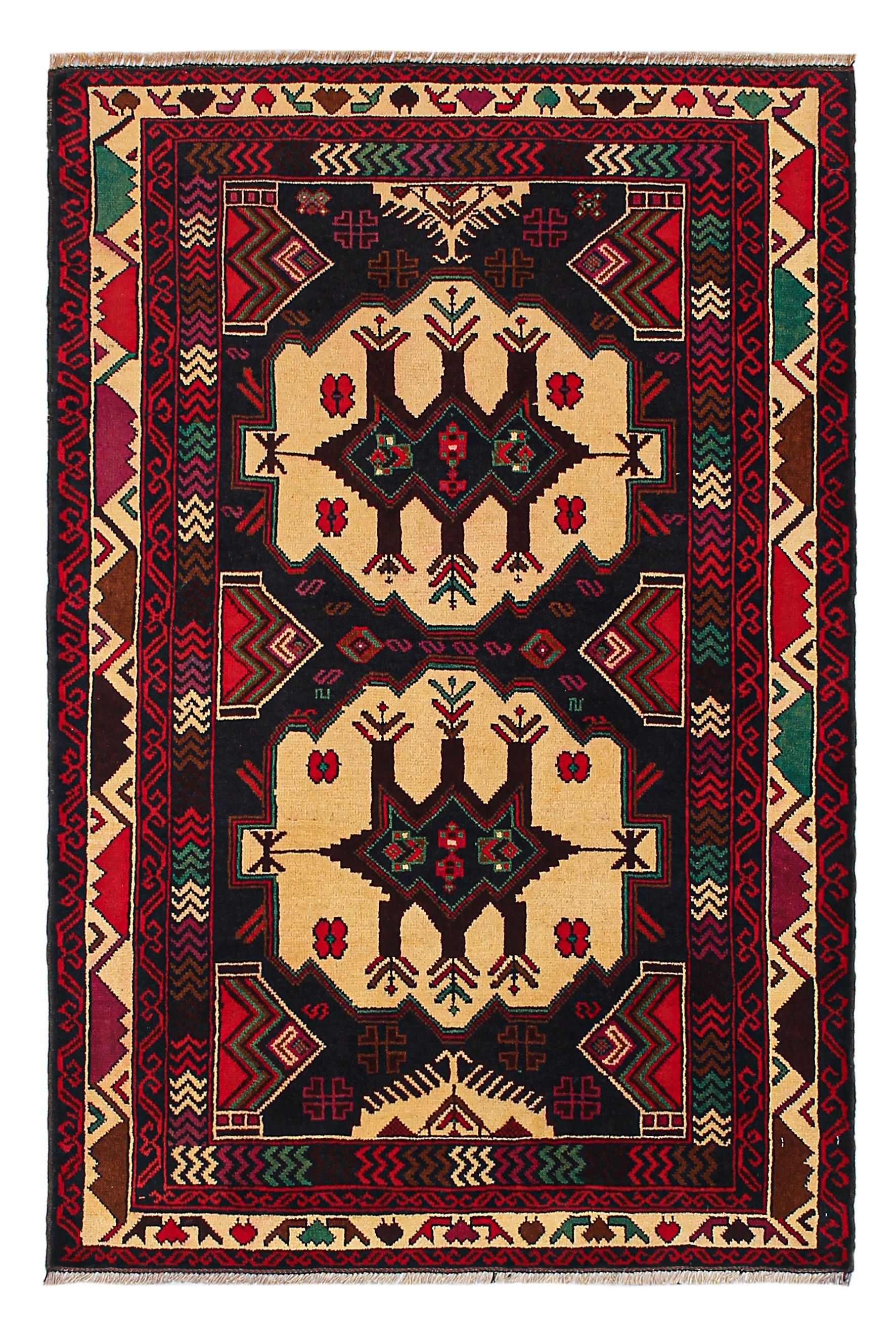 Handmade Adraskan Baluchi Afghan Rug