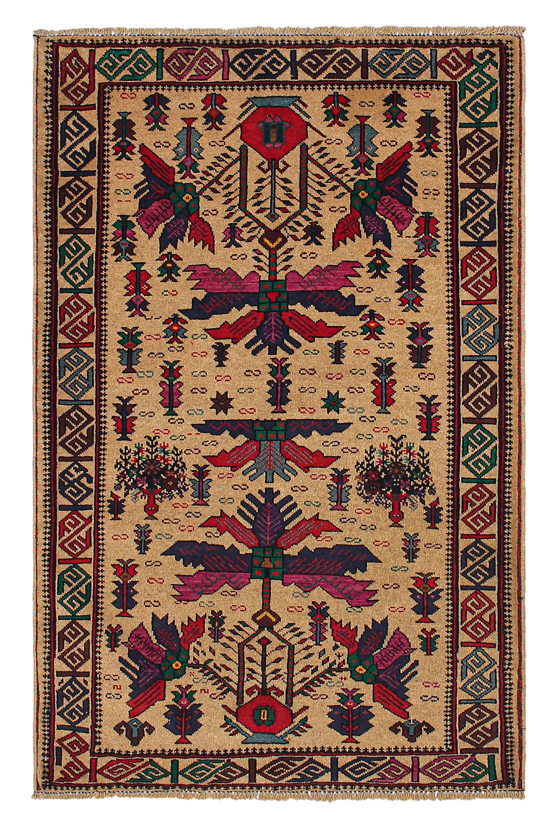 Handmade Adraskan Baluchi Afghan Rug