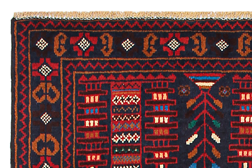 Handmade Adraskan Baluchi Afghan Rug