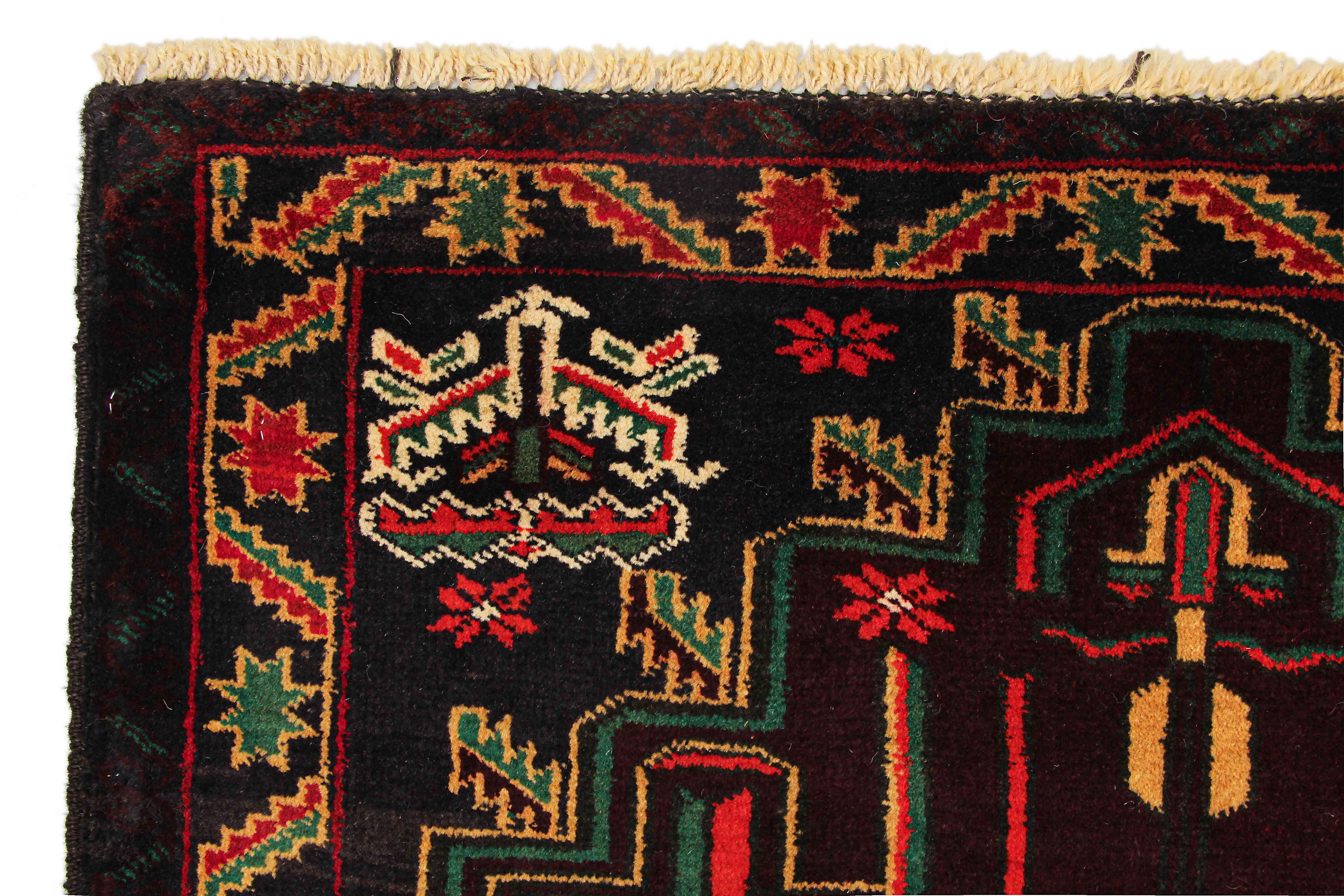 Handmade Adraskan Baluchi Afghan Rug