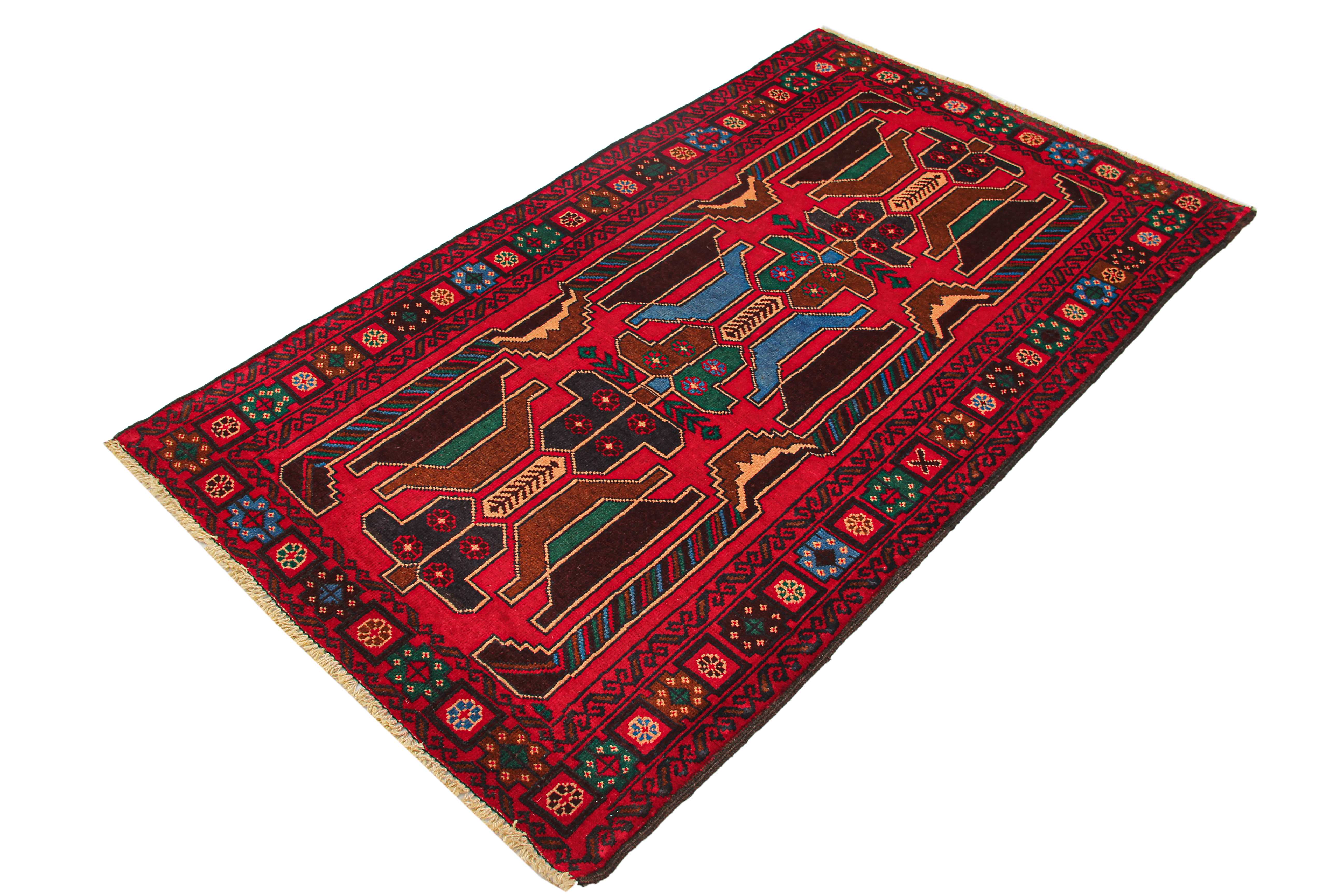 Handmade Adraskan Baluchi Afghan Rug