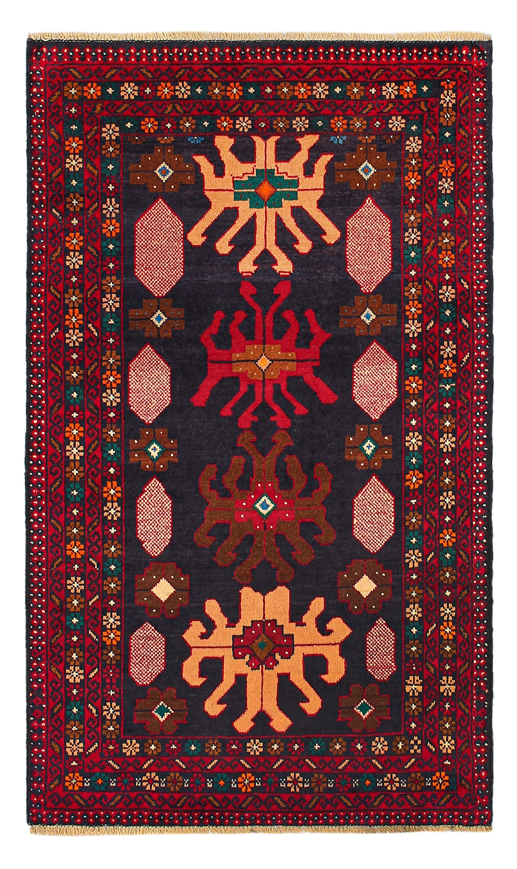 Handmade Adraskan Baluchi Afghan Rug