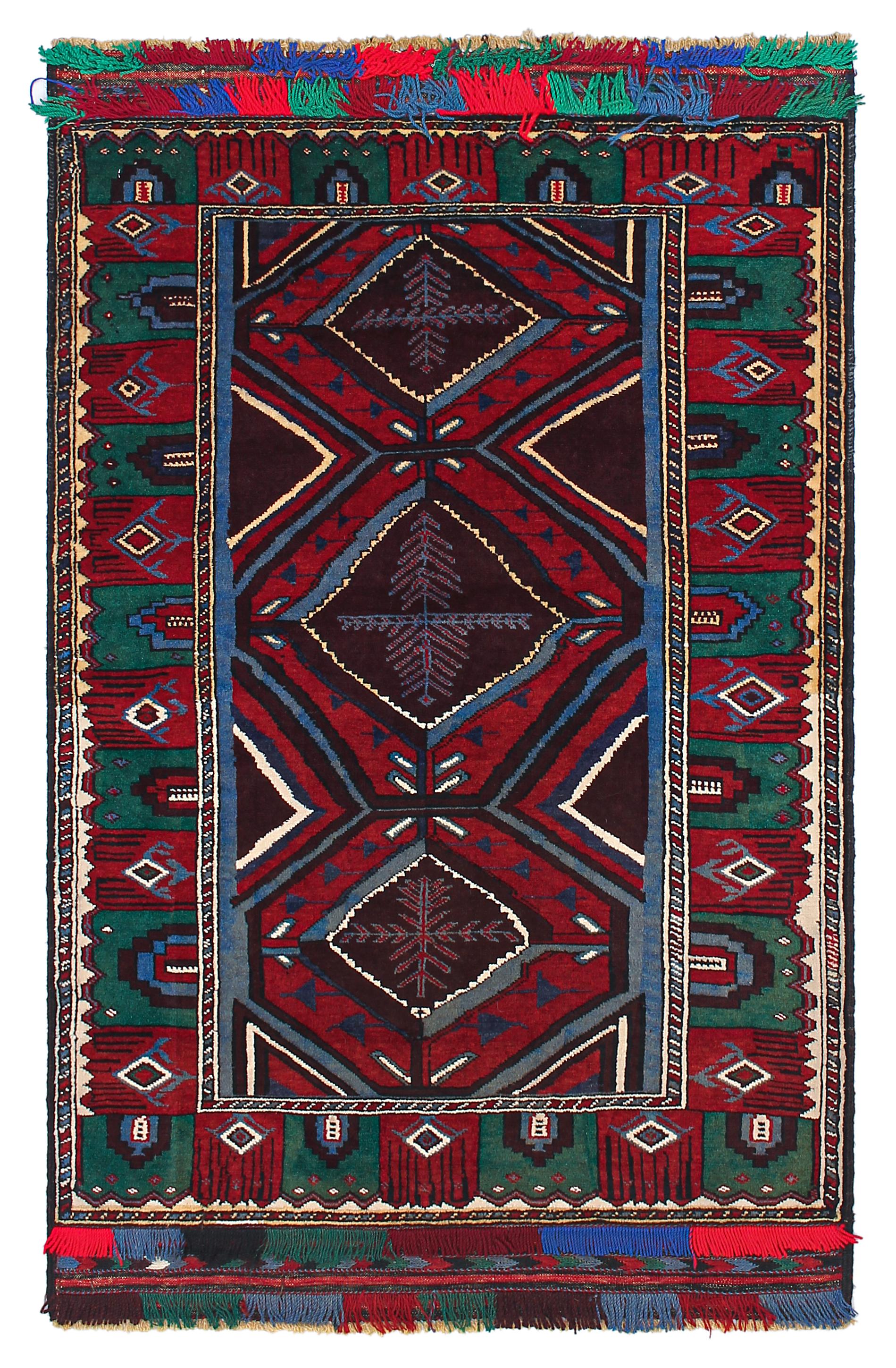 Handmade Adraskan Baluchi Afghan Rug