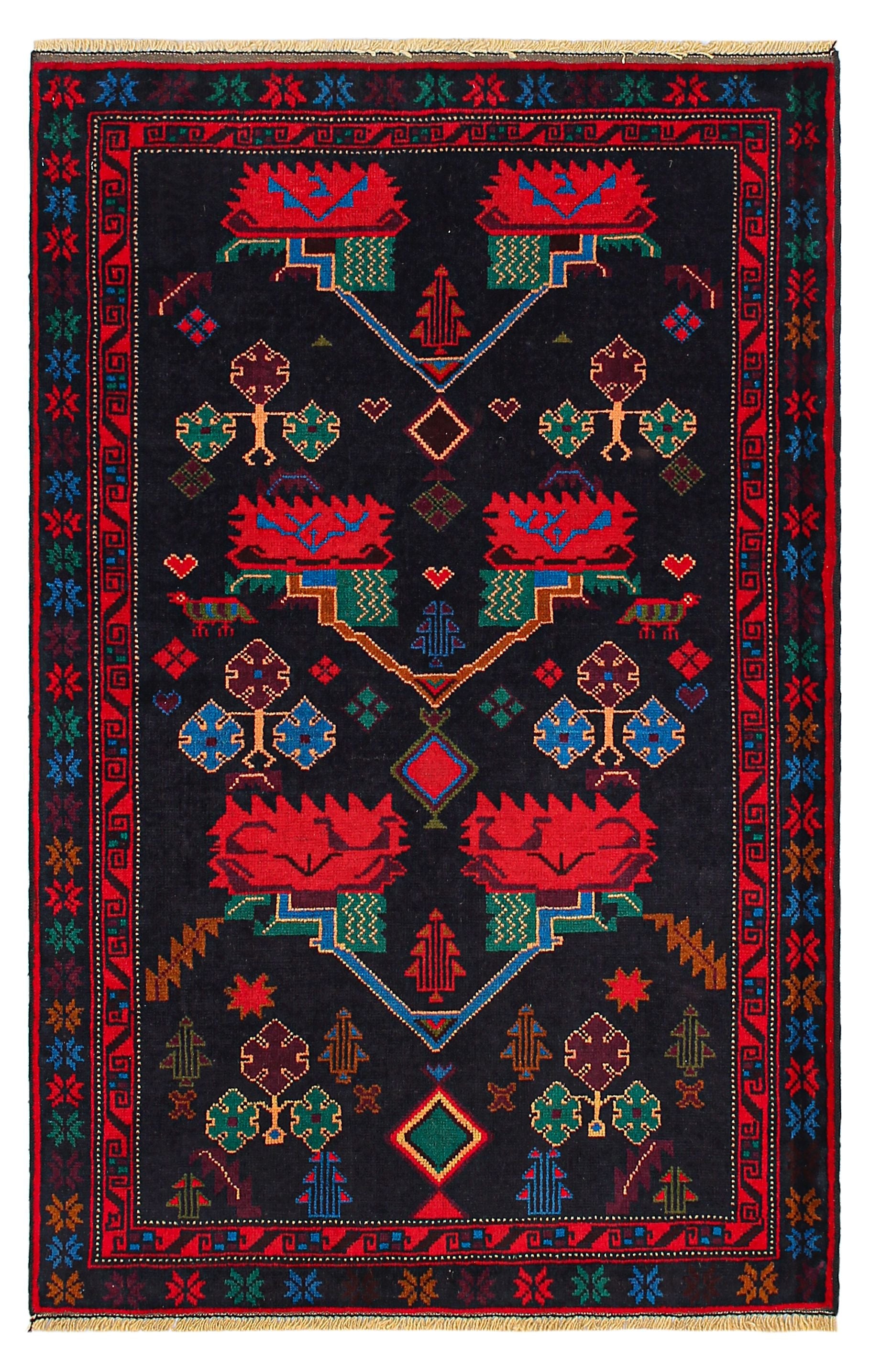 Handmade Adraskan Baluchi Afghan Rug