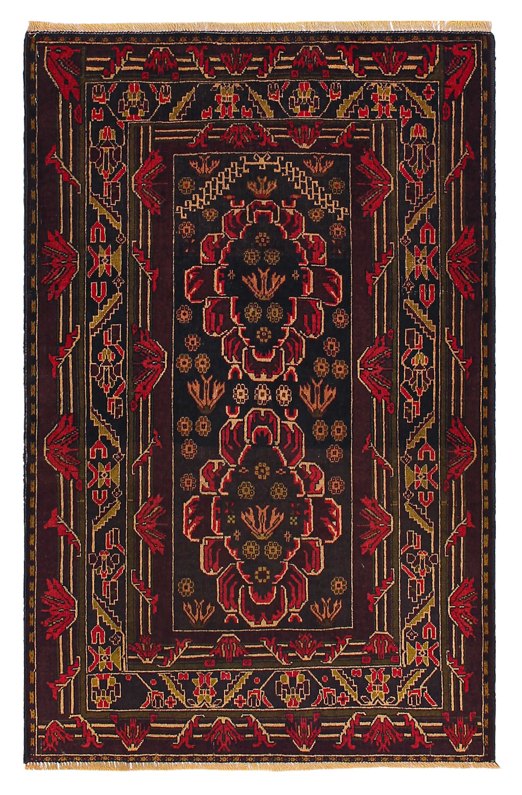 Handmade Adraskan Baluchi Afghan Rug