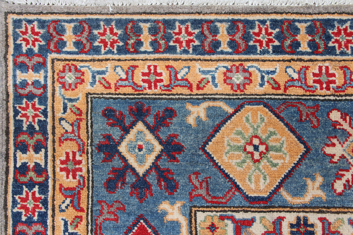 6' 6"X 10' Grey Handmade KAZAK Rug Rectangular