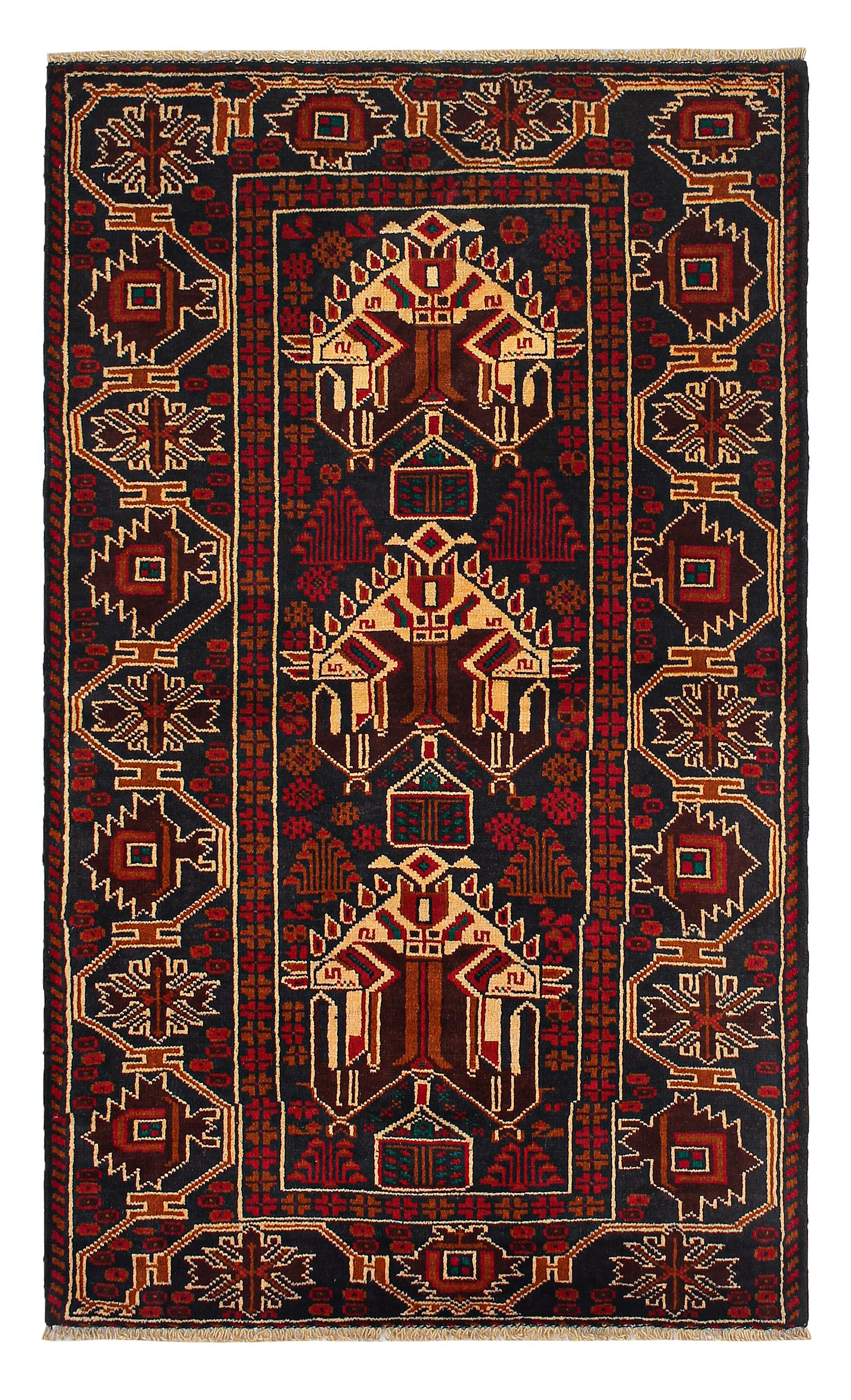 Handmade Adraskan Baluchi Afghan Rug