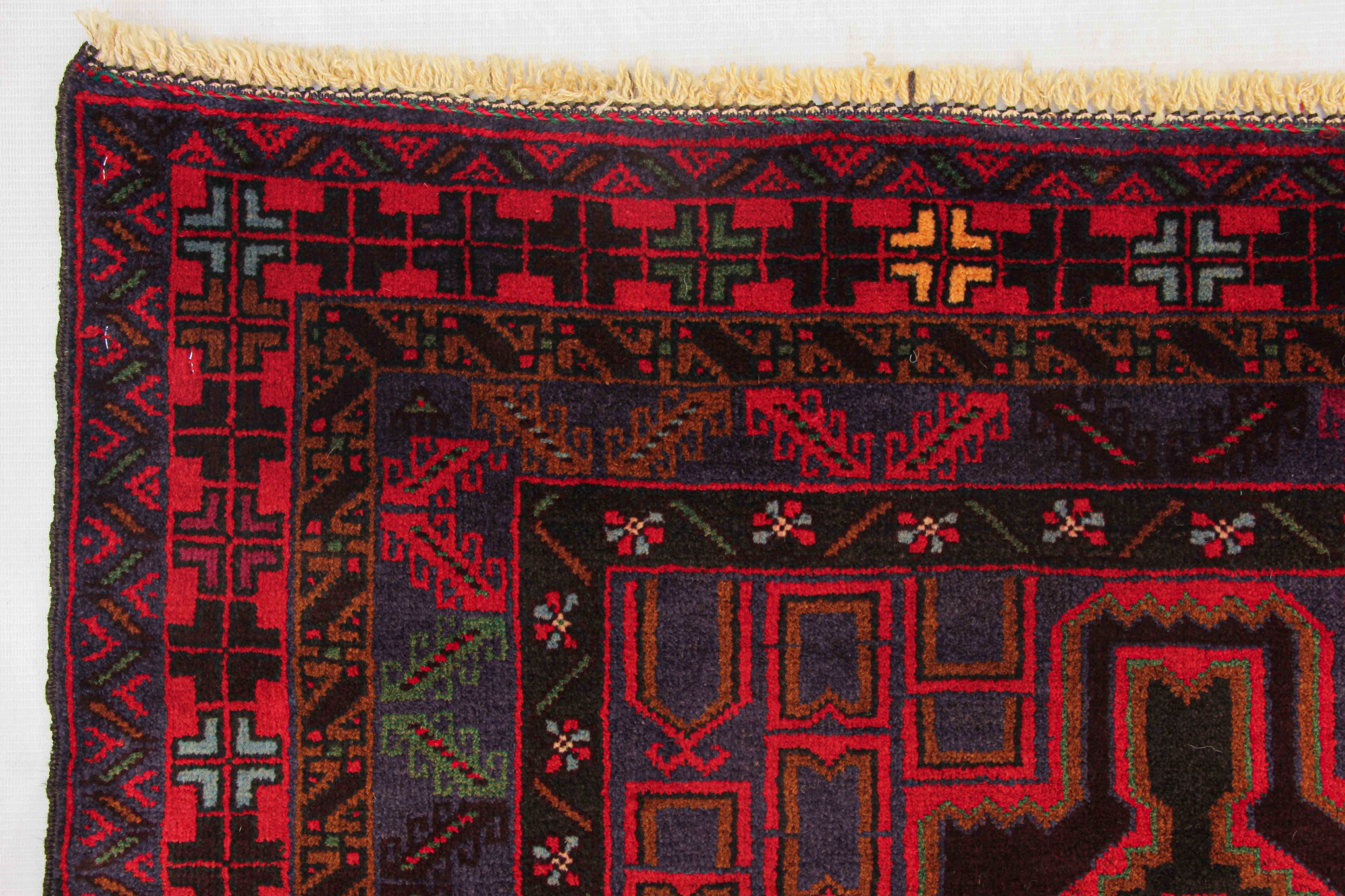 Handmade Adraskan Baluchi Afghan Rug