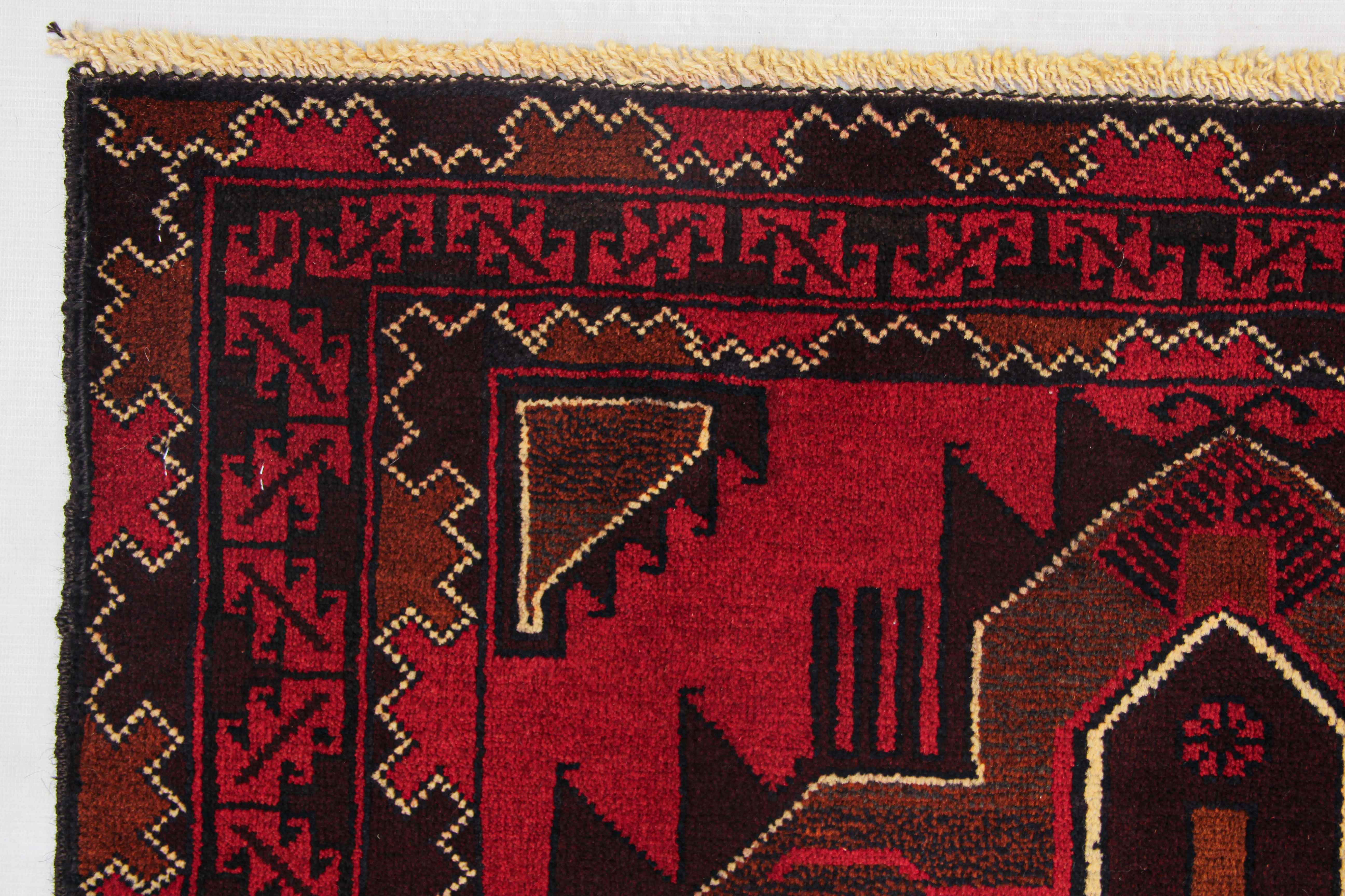 Handmade Adraskan Baluchi Afghan Rug