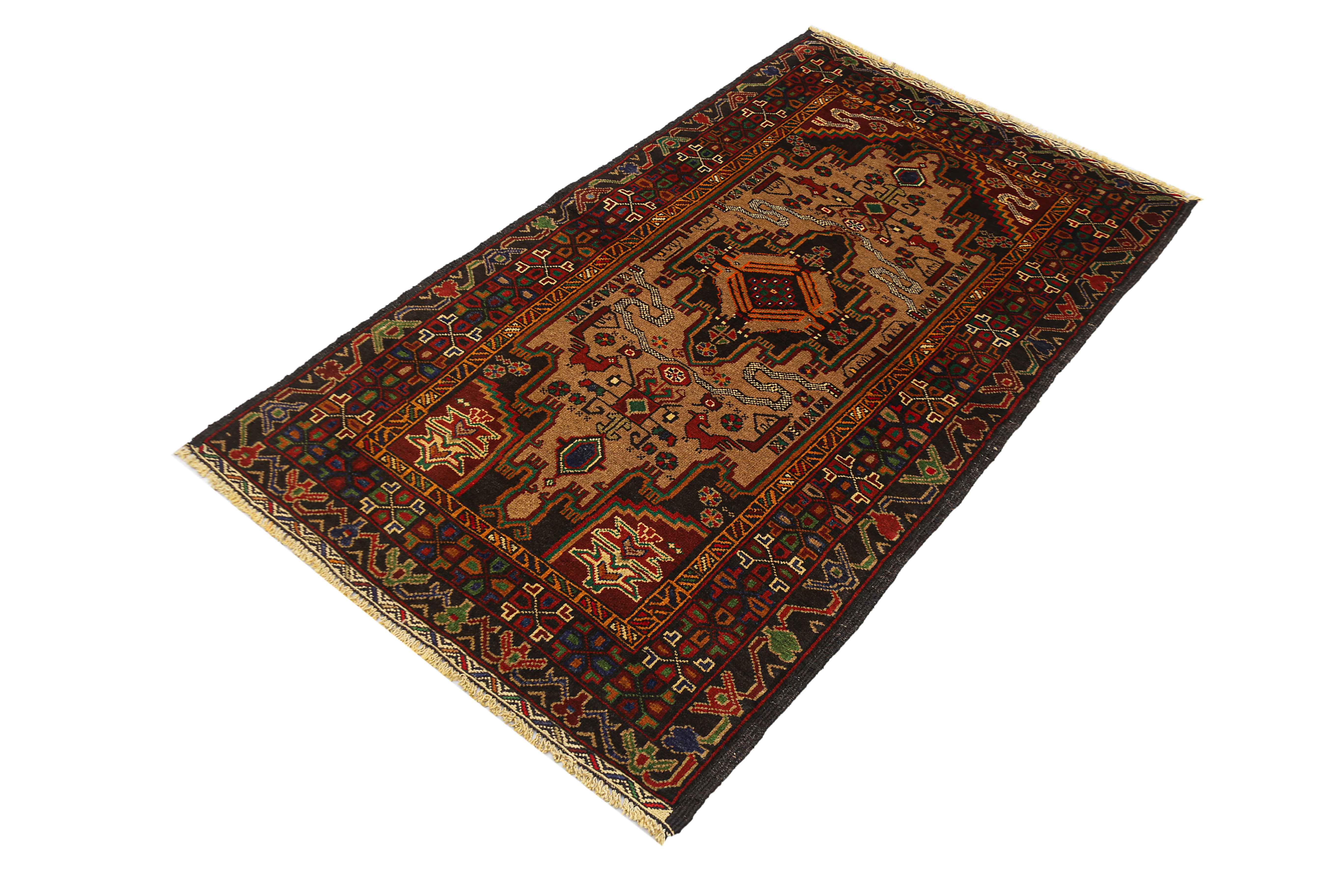 Handmade Adraskan Baluchi Afghan Rug