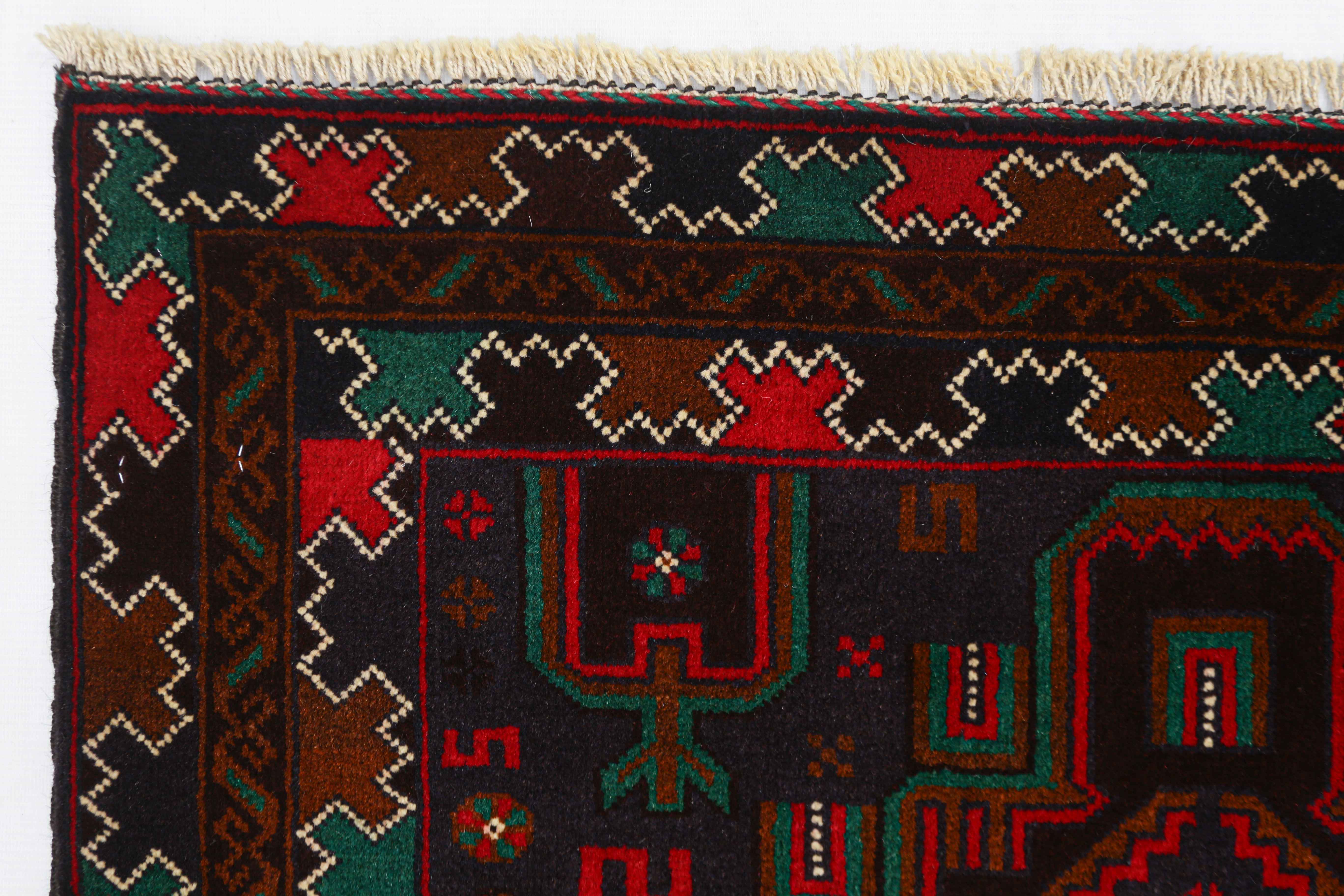 Handmade Adraskan Baluchi Afghan Rug