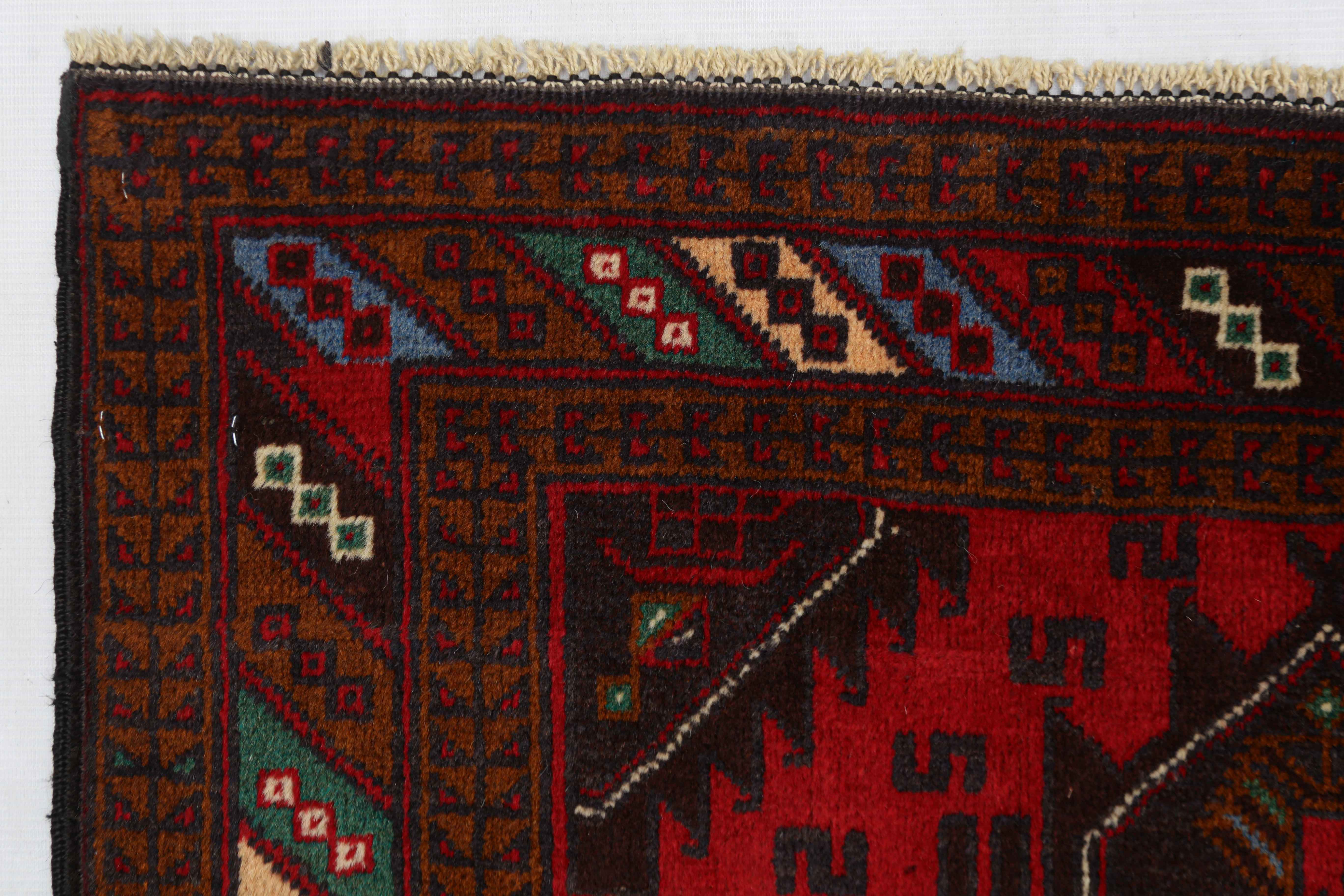 Handmade Adraskan Baluchi Afghan Rug