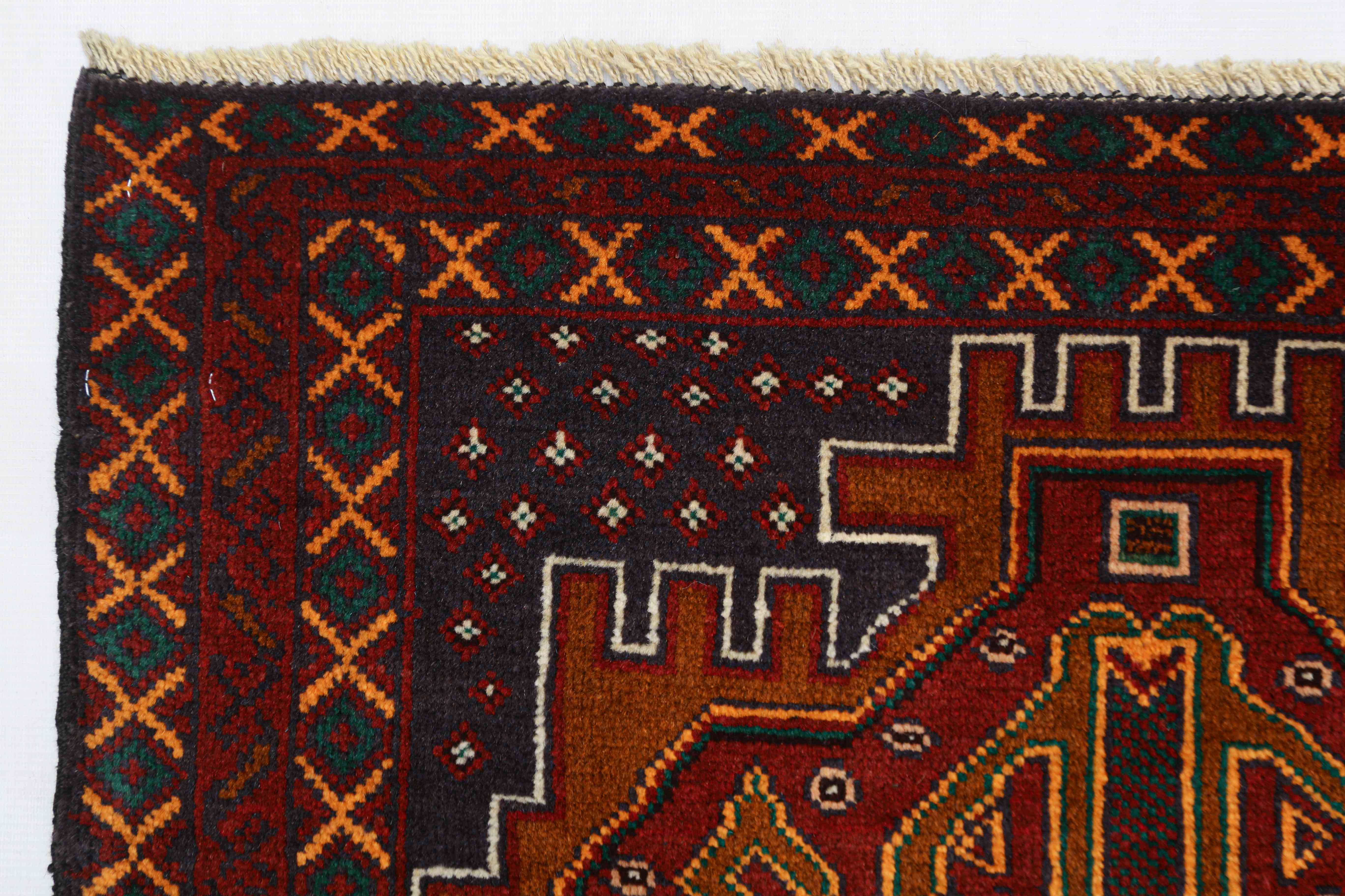 Handmade Adraskan Baluchi Afghan Rug