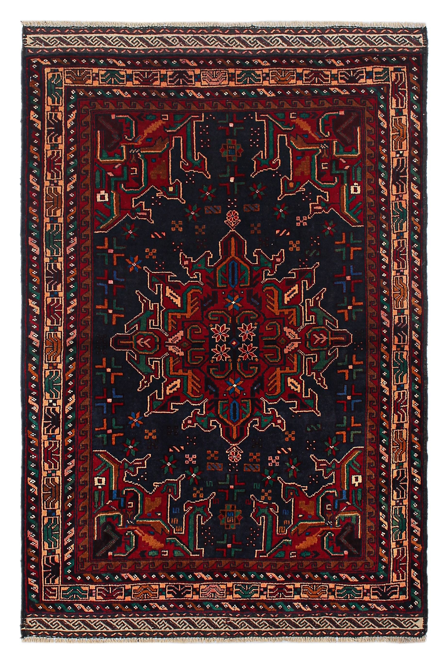 Handmade Adraskan Baluchi Afghan Rug