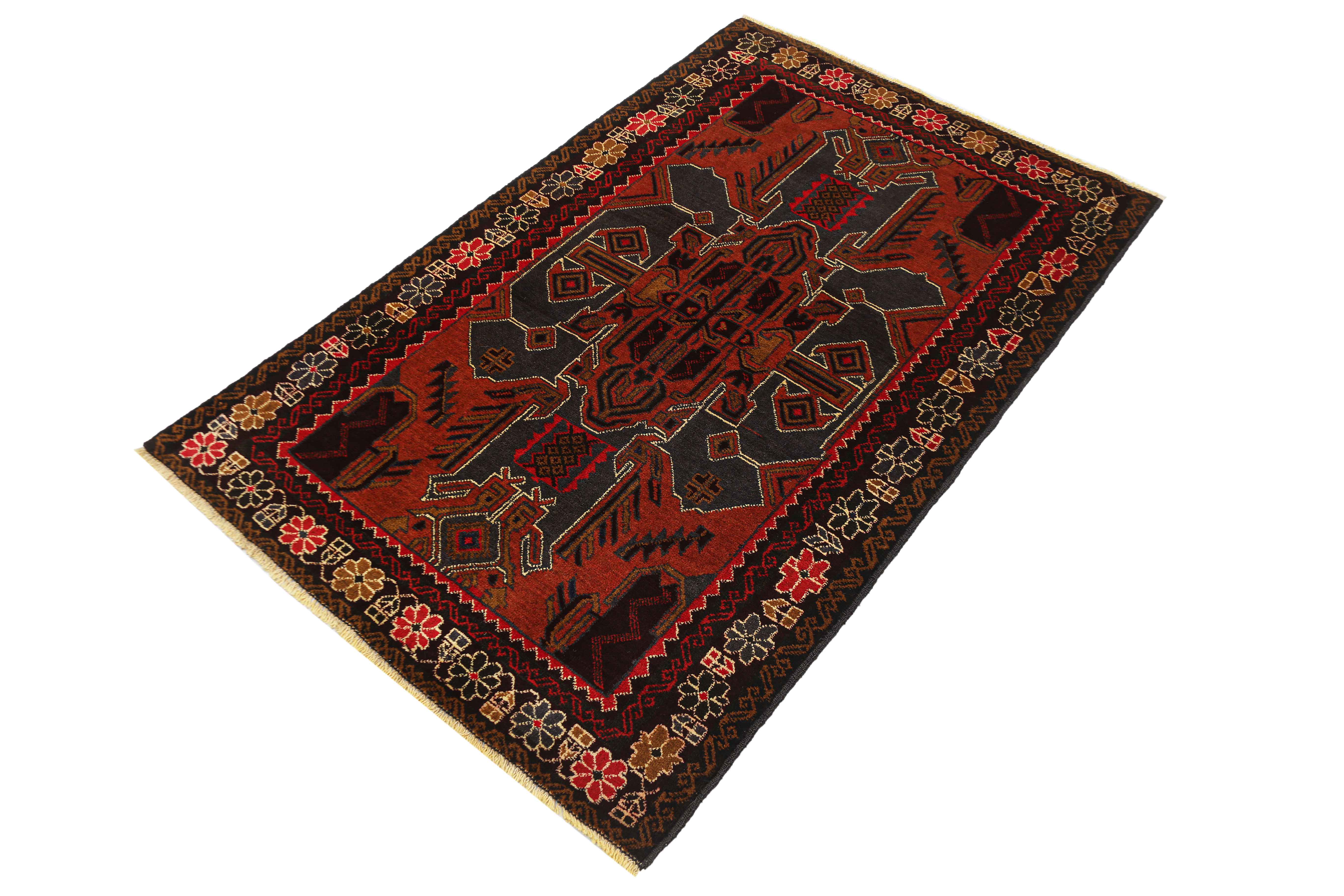Handmade Adraskan Baluchi Afghan Rug