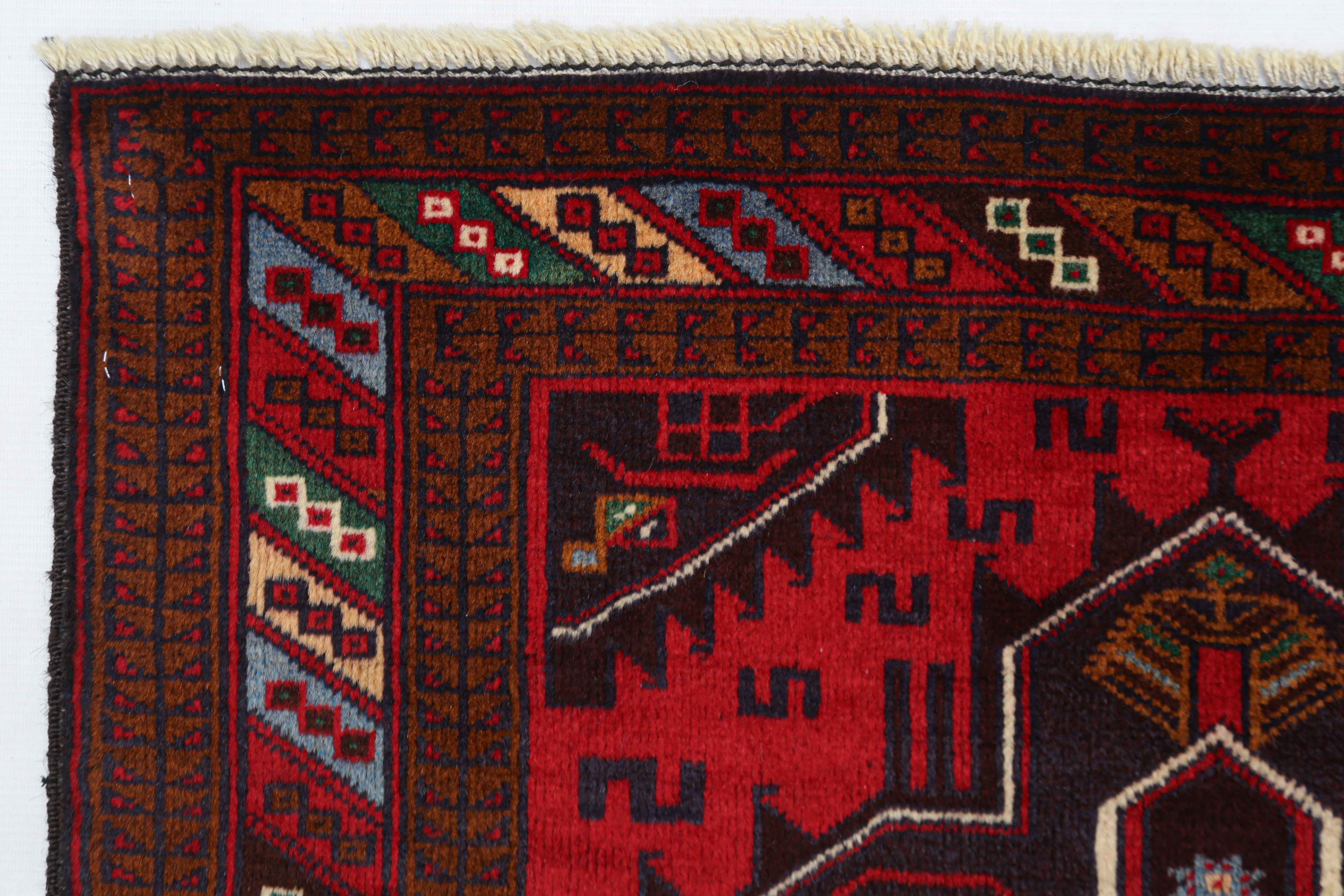 Handmade Adraskan Baluchi Afghan Rug