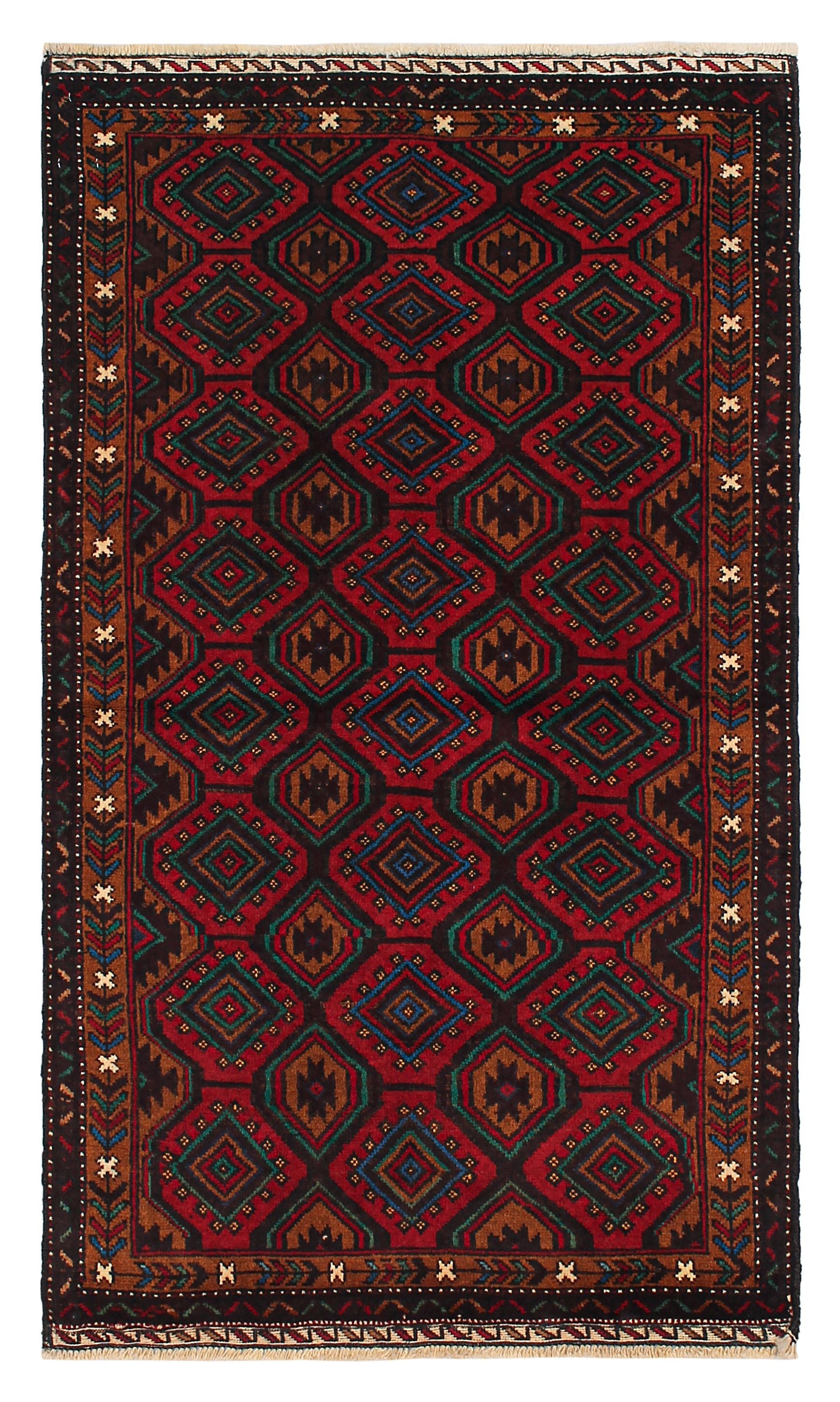 Handmade Adraskan Baluchi Afghan Rug