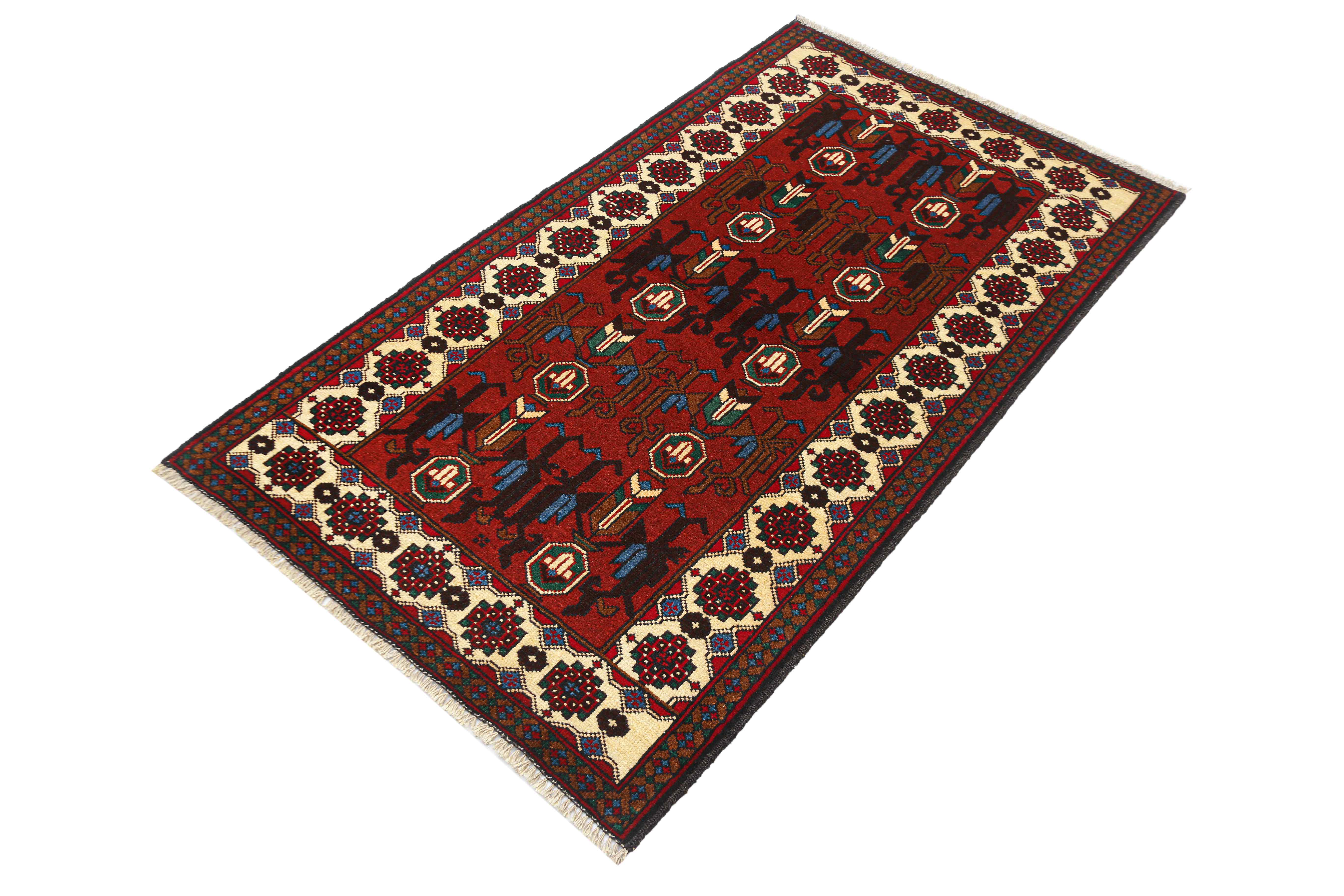 Handmade Adraskan Baluchi Afghan Rug