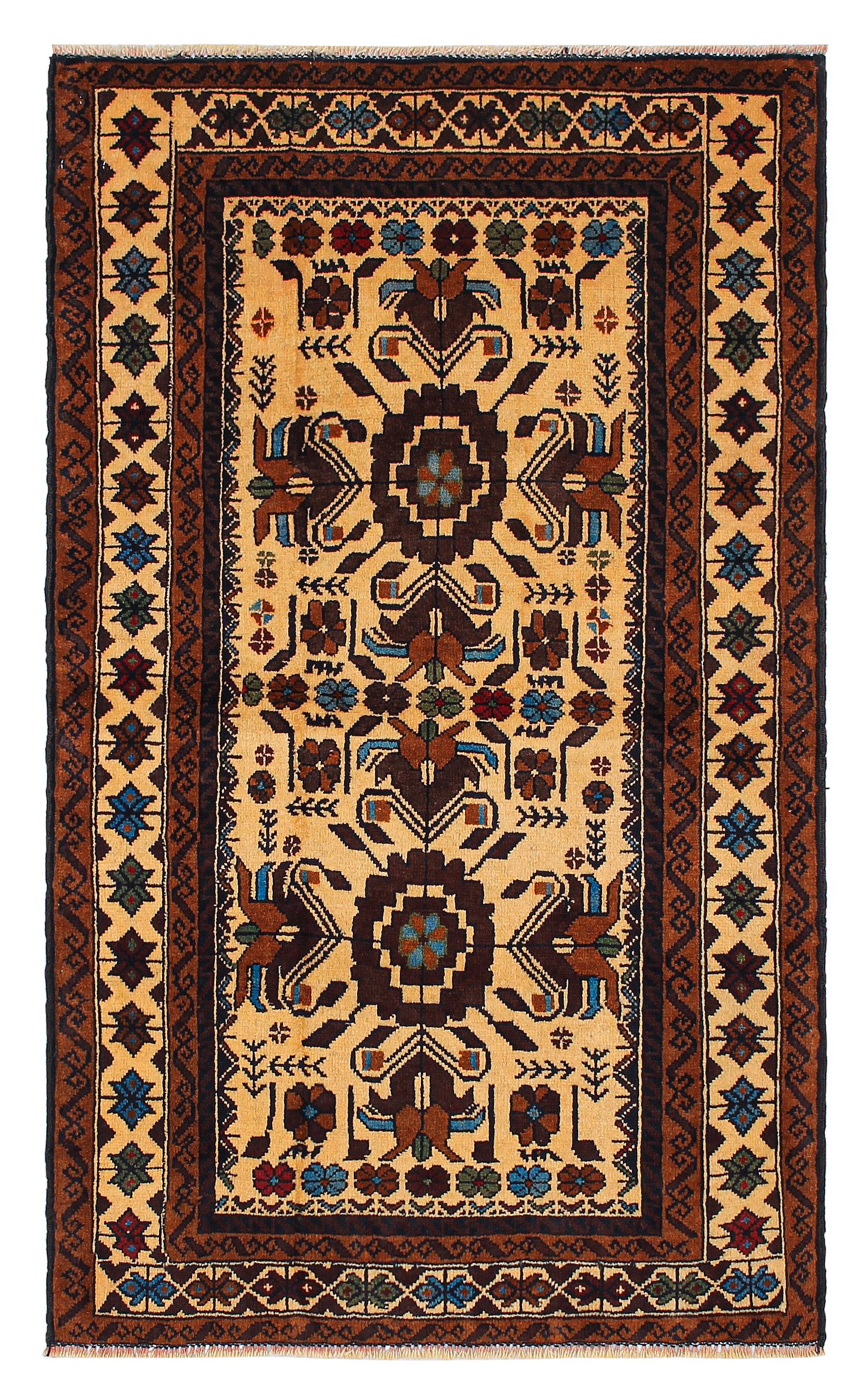 Handmade Adraskan Baluchi Afghan Rug