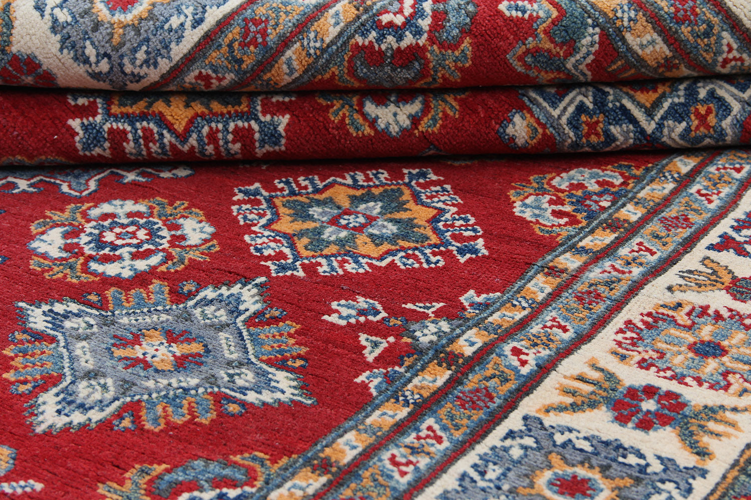 5' X 7' Red Handmade KAZAK Rug Rectangular