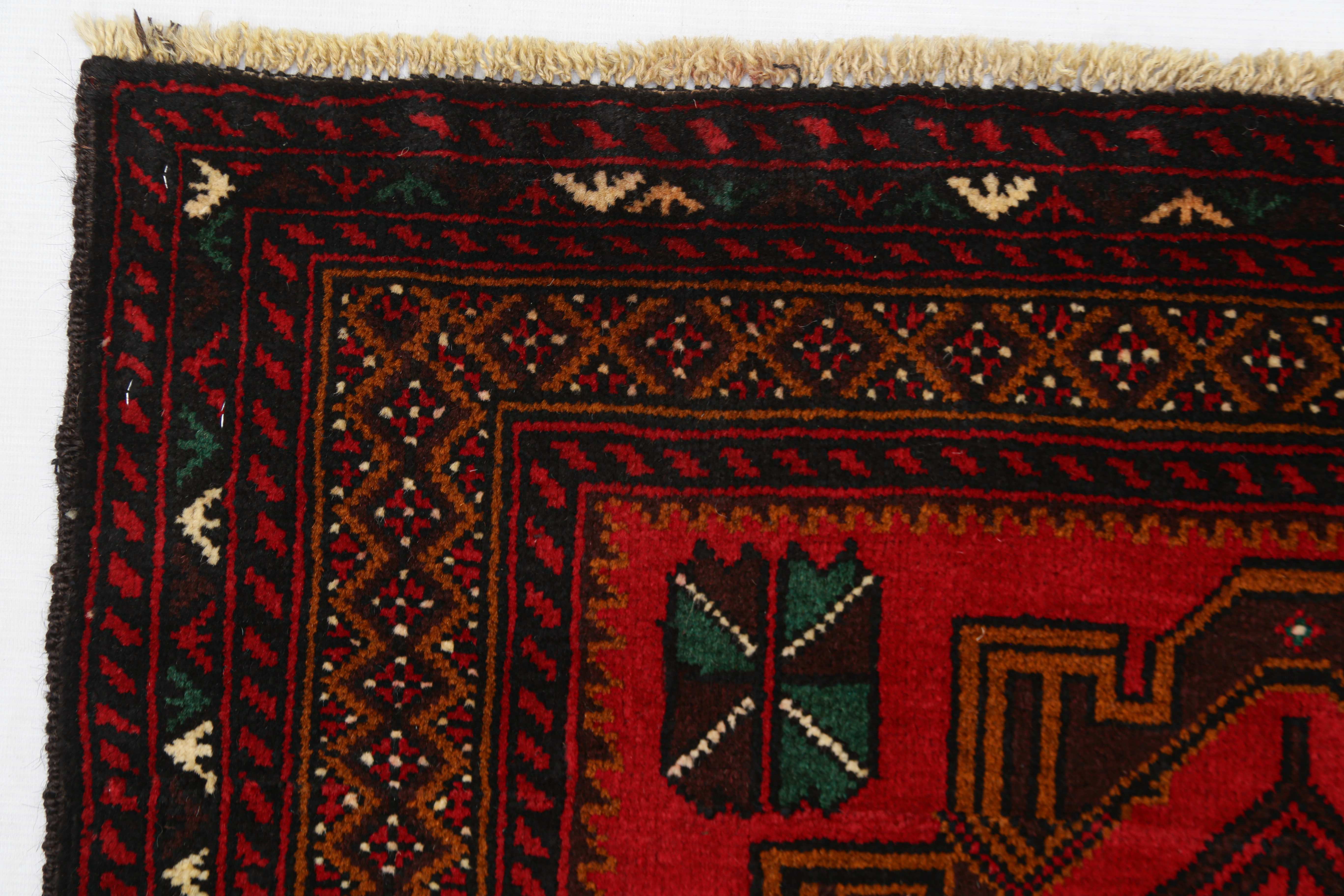 Handmade Adraskan Baluchi Afghan Rug
