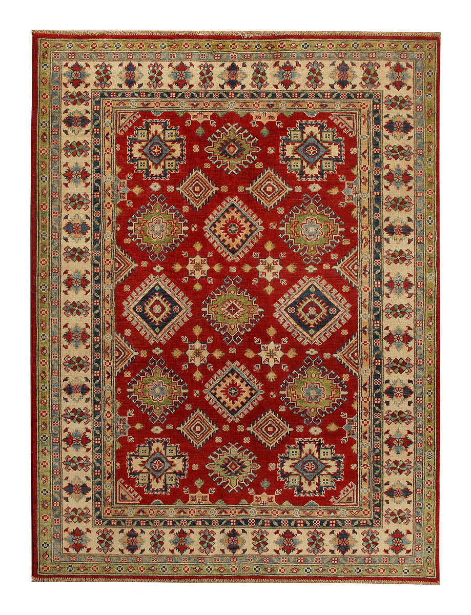 5' X 7' Red Handmade KAZAK Rug Rectangular