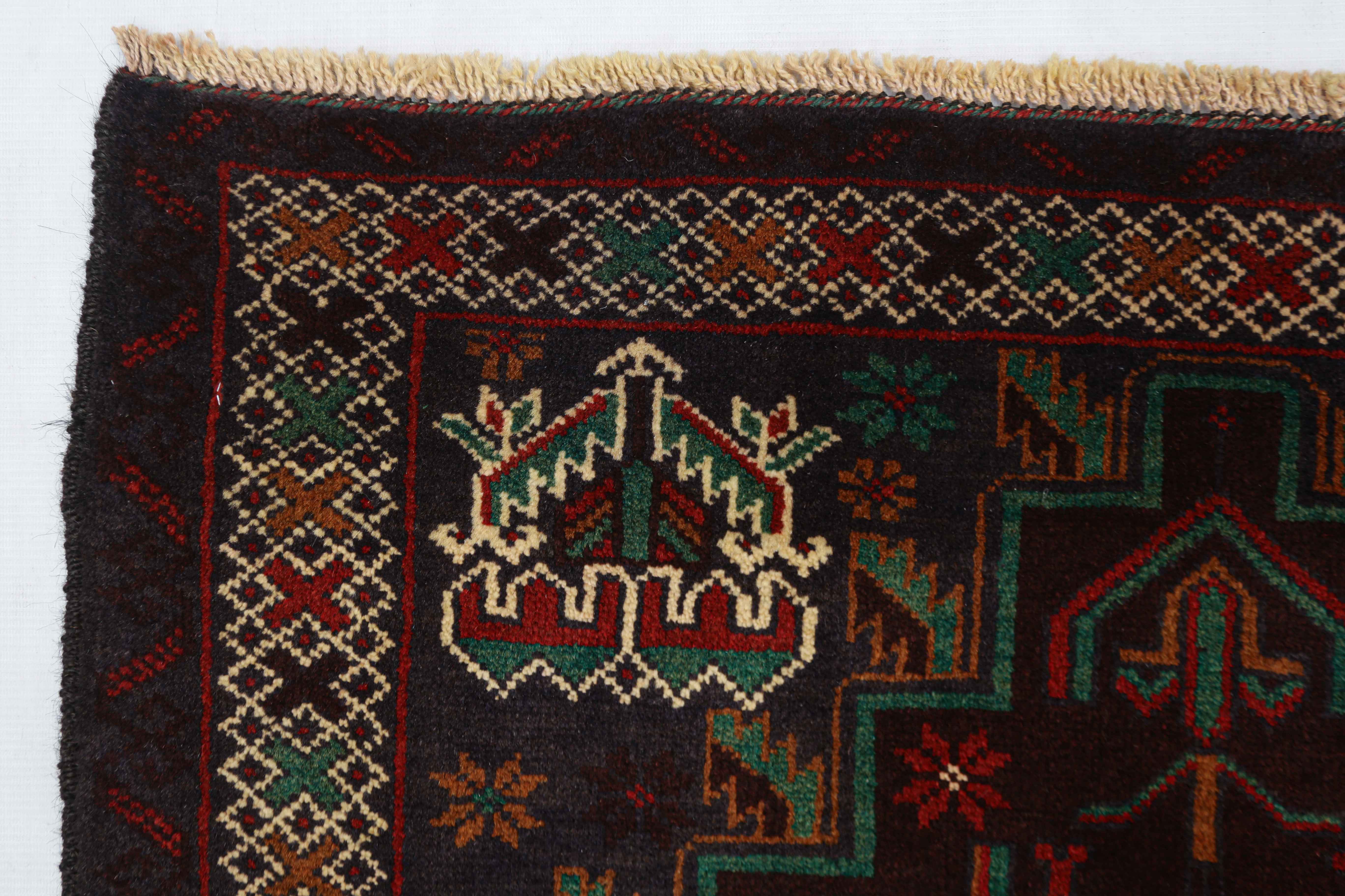 Handmade Adraskan Baluchi Afghan Rug