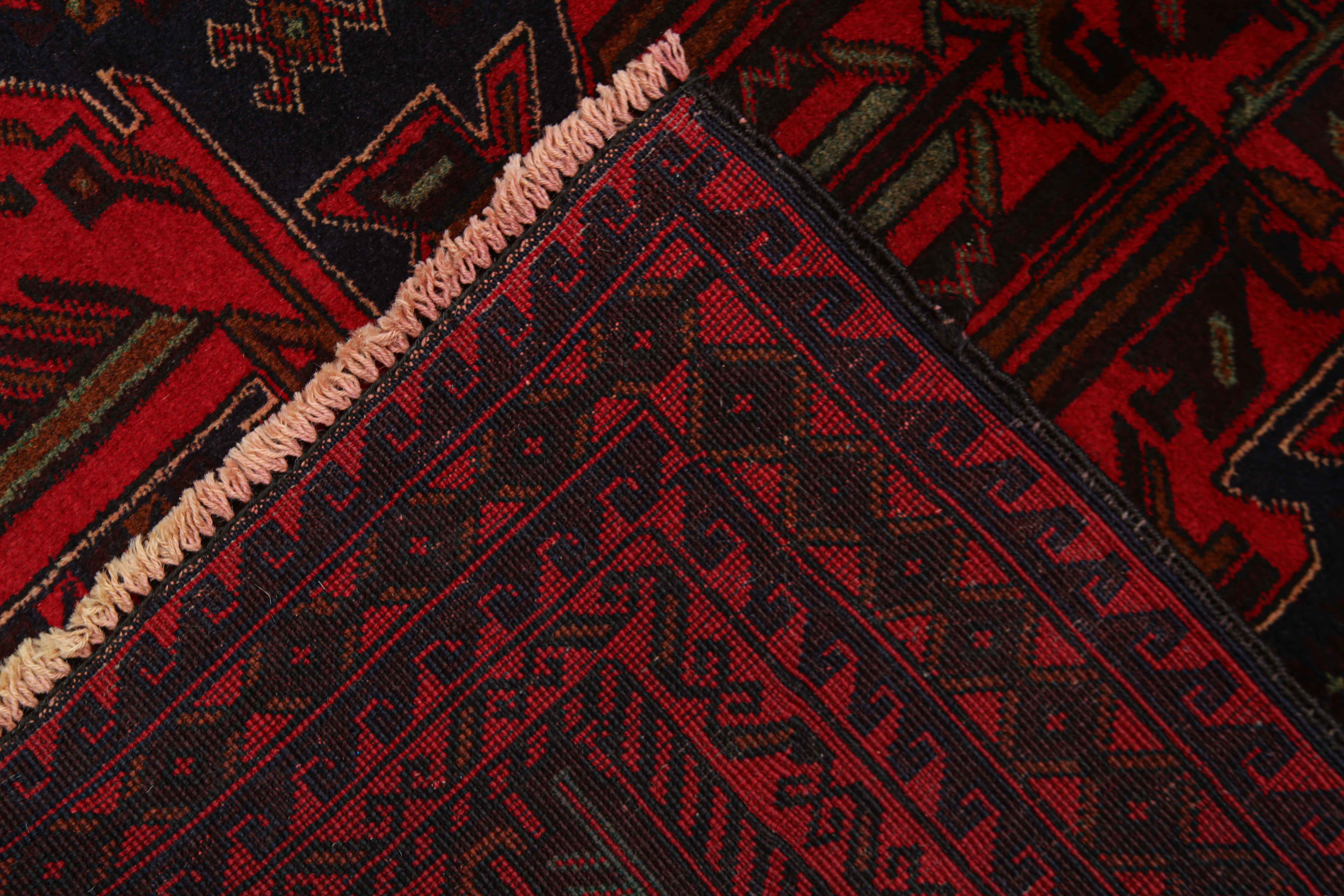 3' x 5' Blue Handmade Adraskan Baluchi Afghan Rug Rectangular