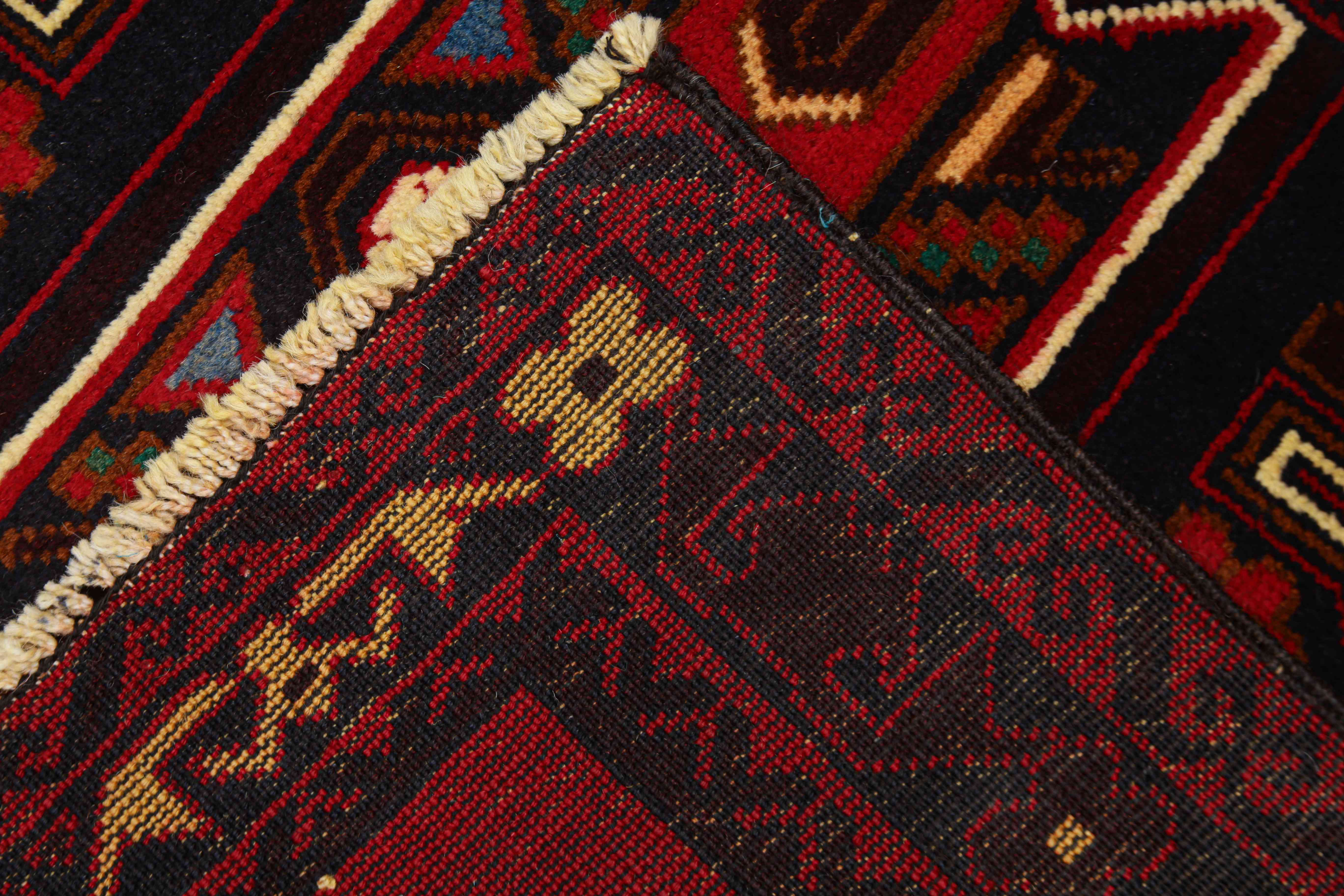 3' x 5' Red Handmade Adraskan Baluchi Afghan Rug Rectangular