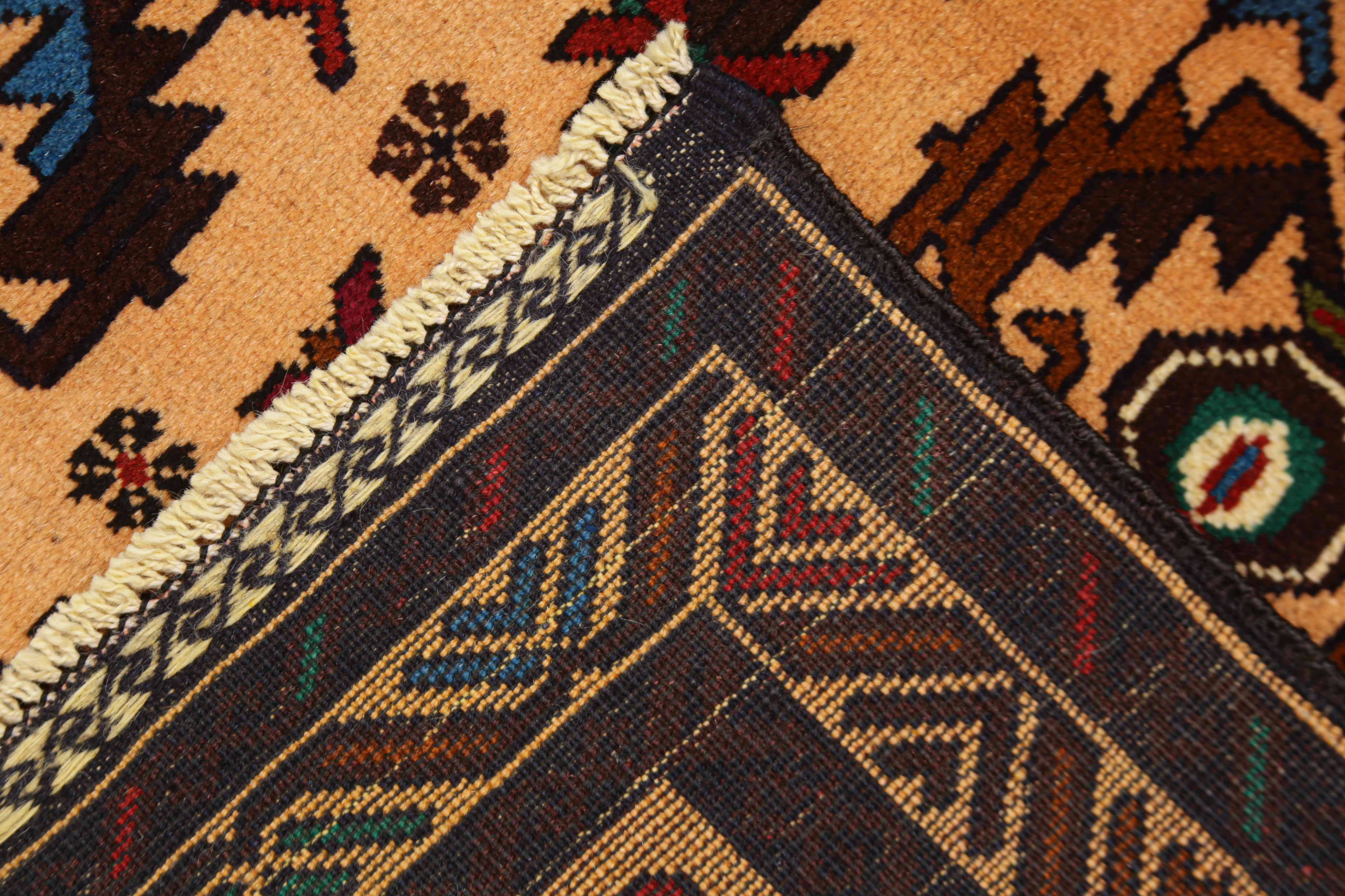 3' X 5' Ivory Handmade Adraskan Baluchi Afghan Rug Rectangular