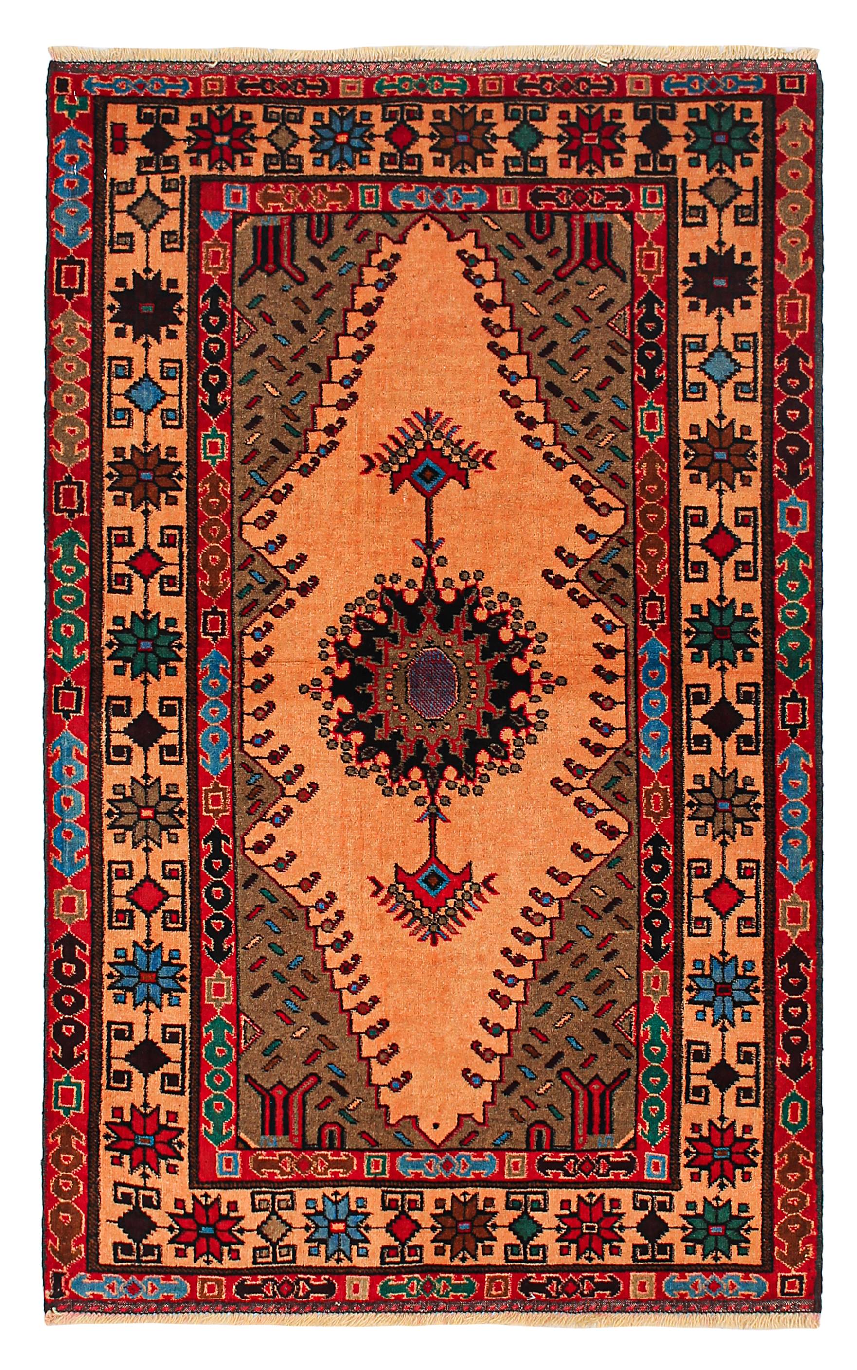 3' x 5' Ivory Handmade Adraskan Baluchi Afghan Rug Rectangular