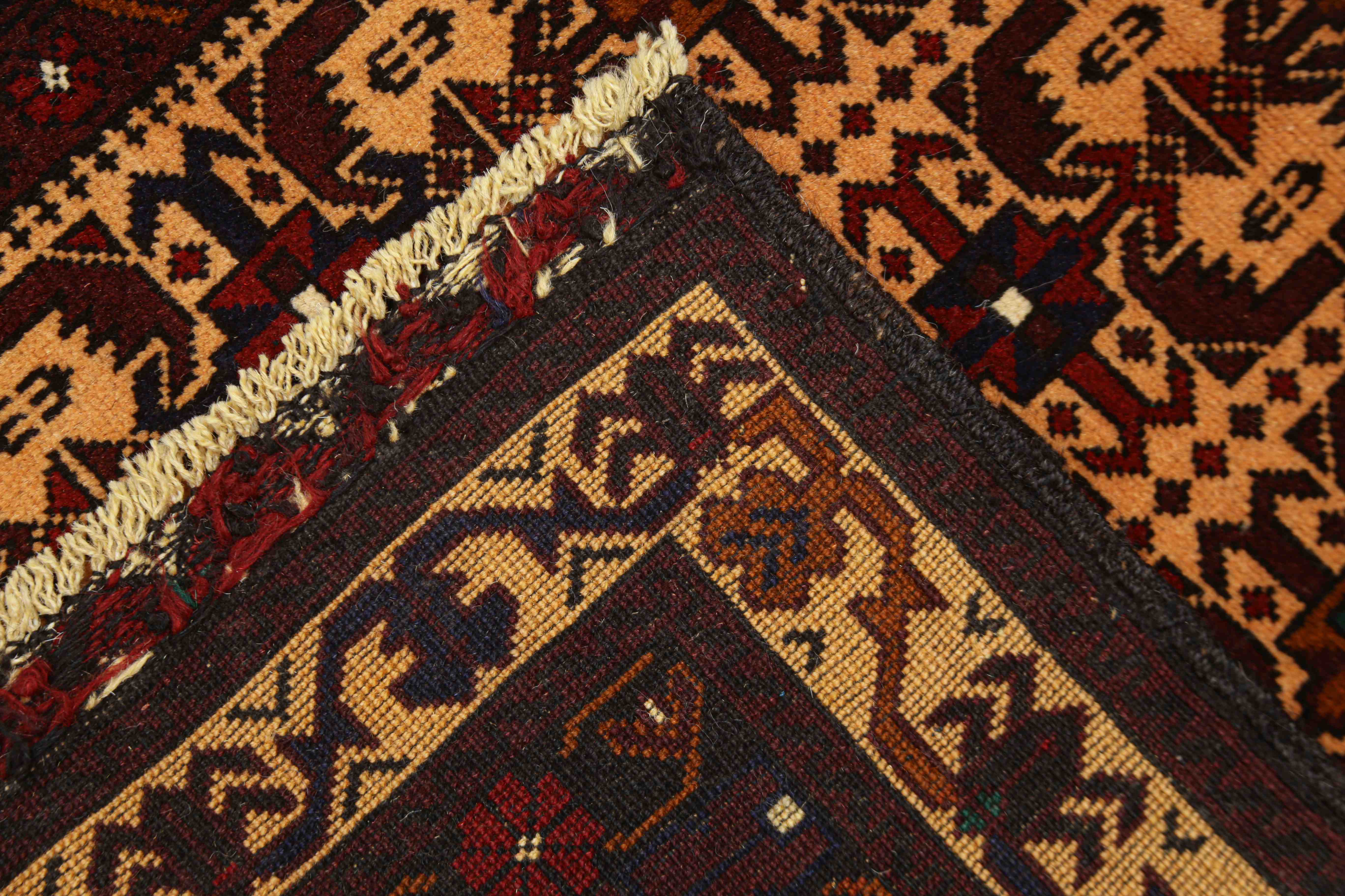 3' x 5' Ivory Handmade Adraskan Baluchi Afghan Rug Rectangular